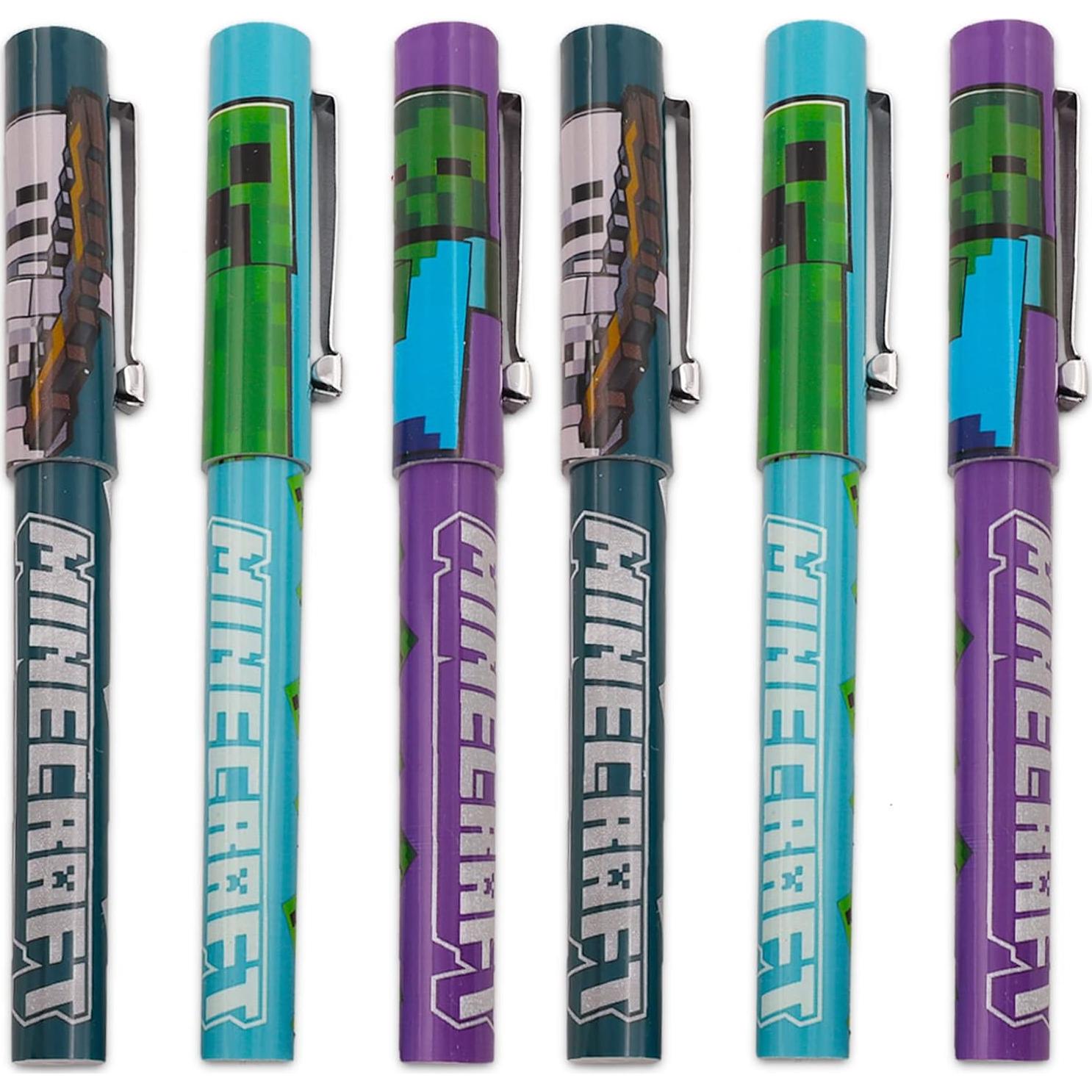 Juego de bolígrafos Minecraft Mojang - 6 piezas tinta negra