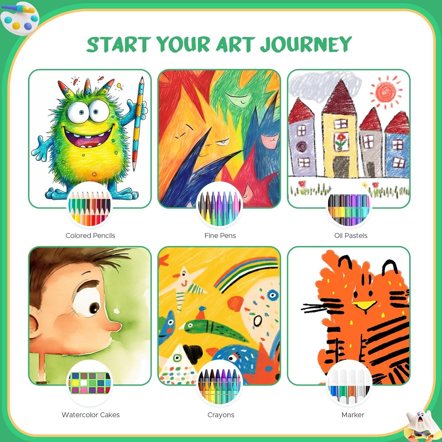 Kit de Dibujo Portátil Homicozy para Niños 4-12 Años - 243 Piezas