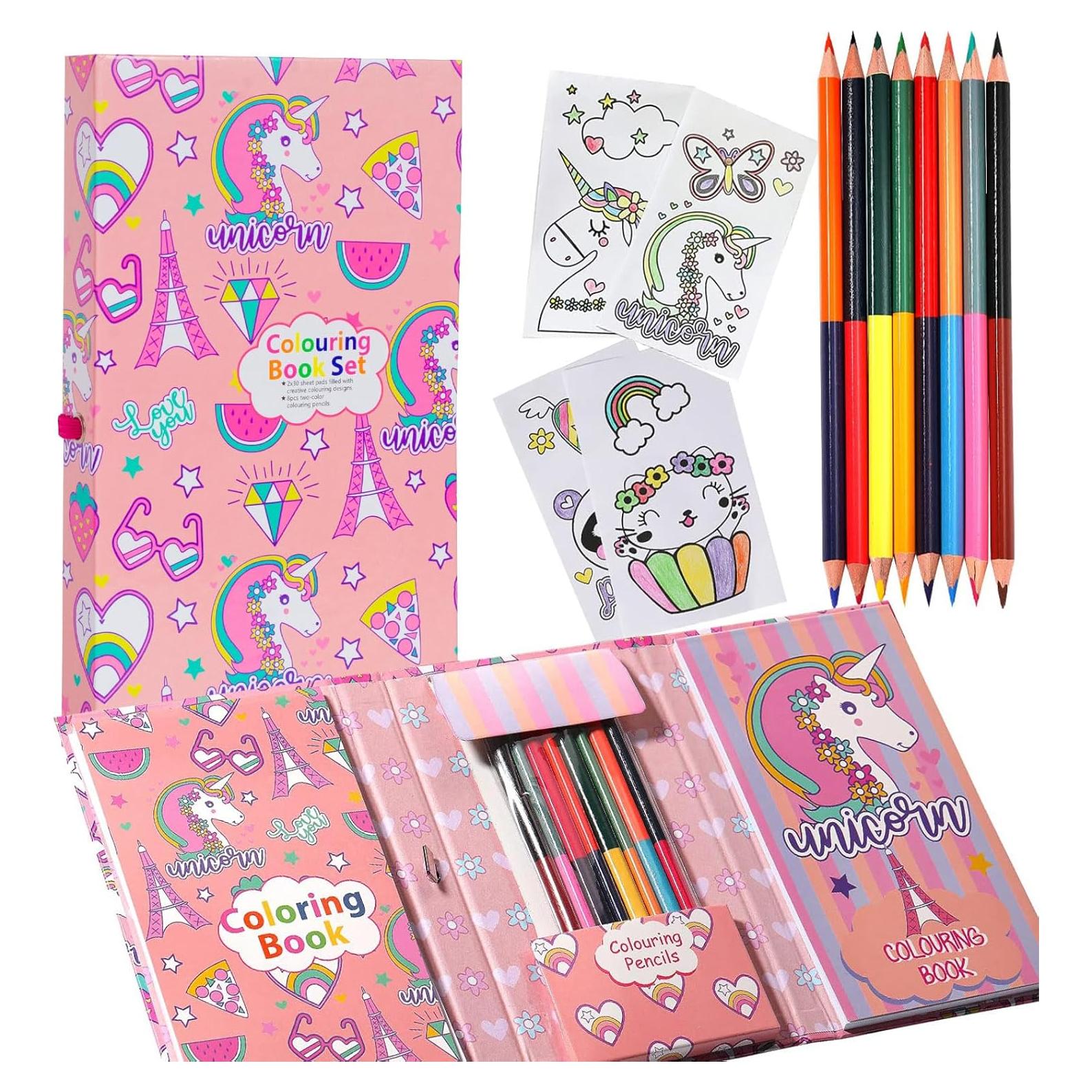 Kit de Colorear Unicornio YOYTOO con 60 Páginas y 8 Lápices
