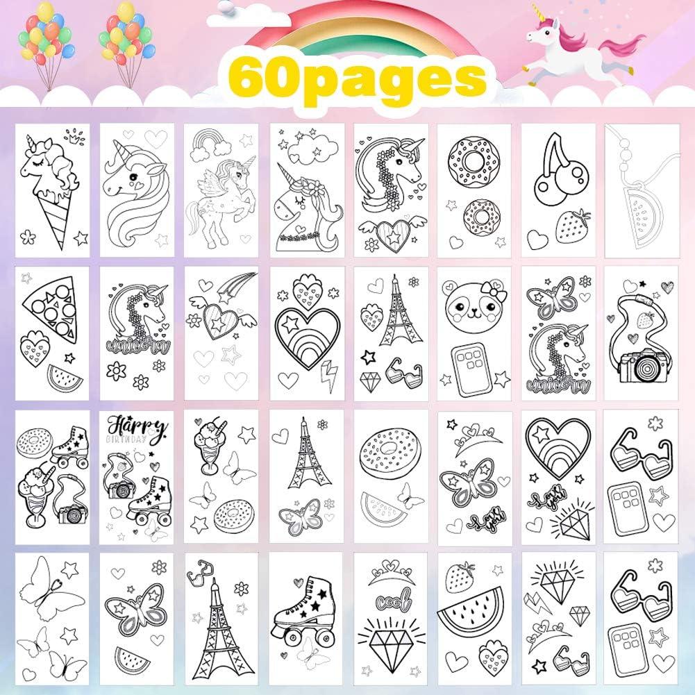 Kit de Colorear Unicornio YOYTOO con 60 Páginas y 8 Lápices