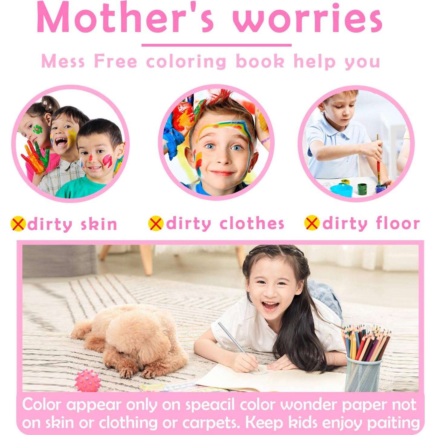 Kit de Colorear Unicornio YOYTOO con 60 Páginas y 8 Lápices