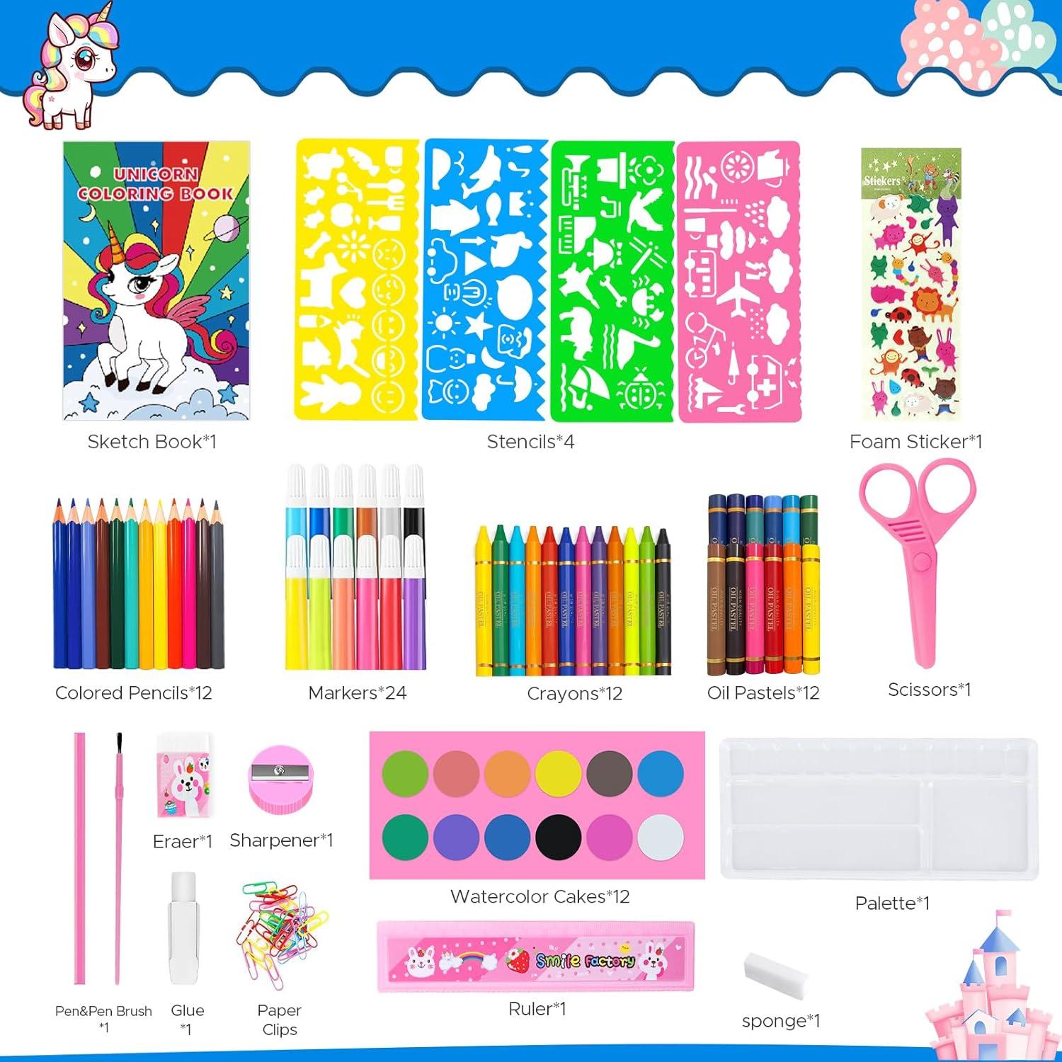 Set de Dibujo y Coloreado Unicornio homicozy para Niños 4-10 Años