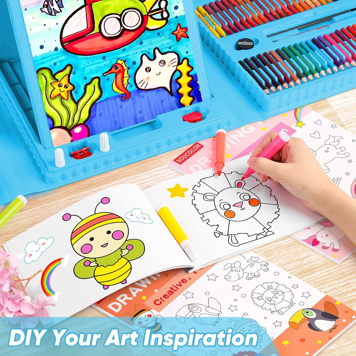 Set de Dibujo Soucolor 283 Piezas con Caballete y Libros