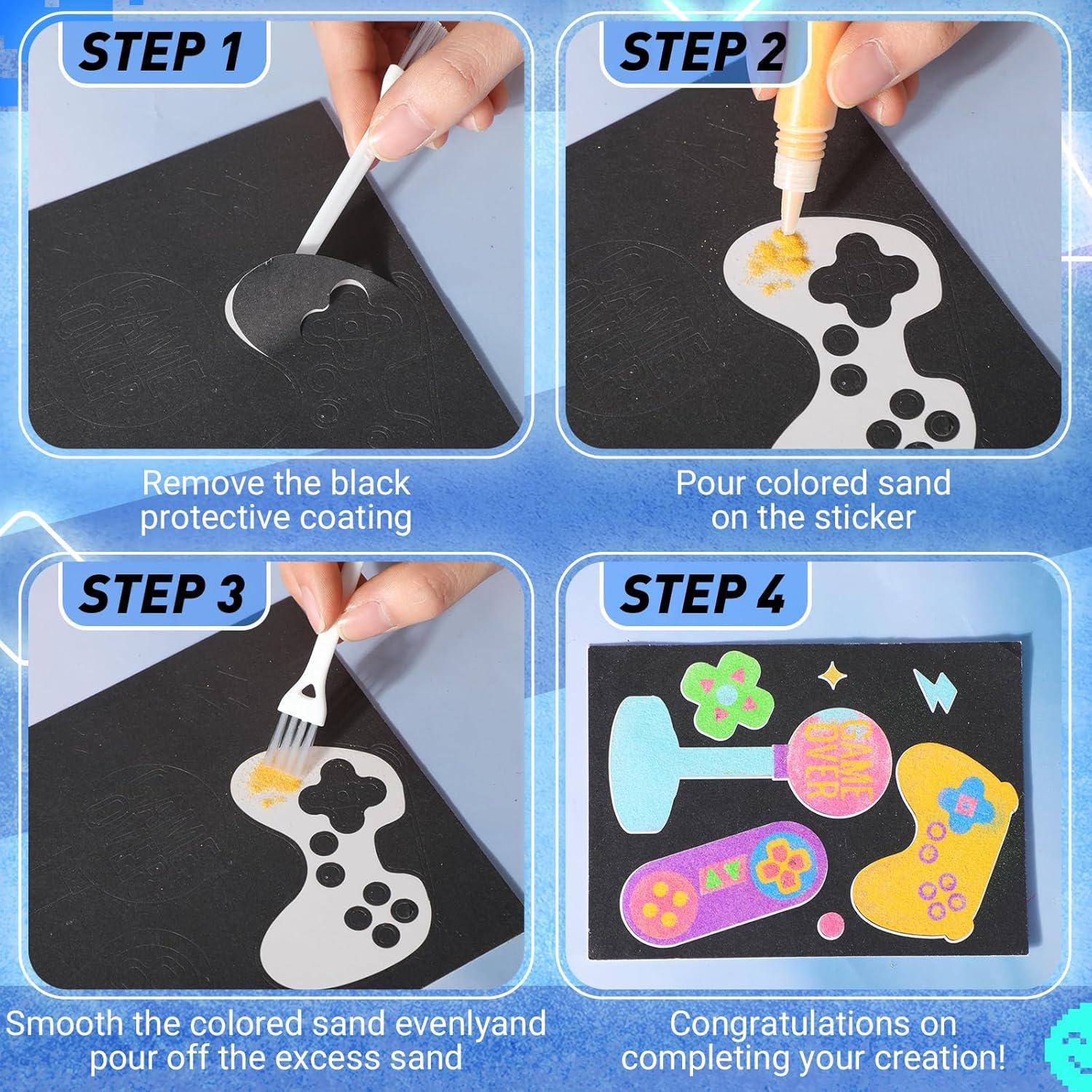 Kit de Arte de Arena Fullhawl para Niños - 30 Plantillas y 18 Colores