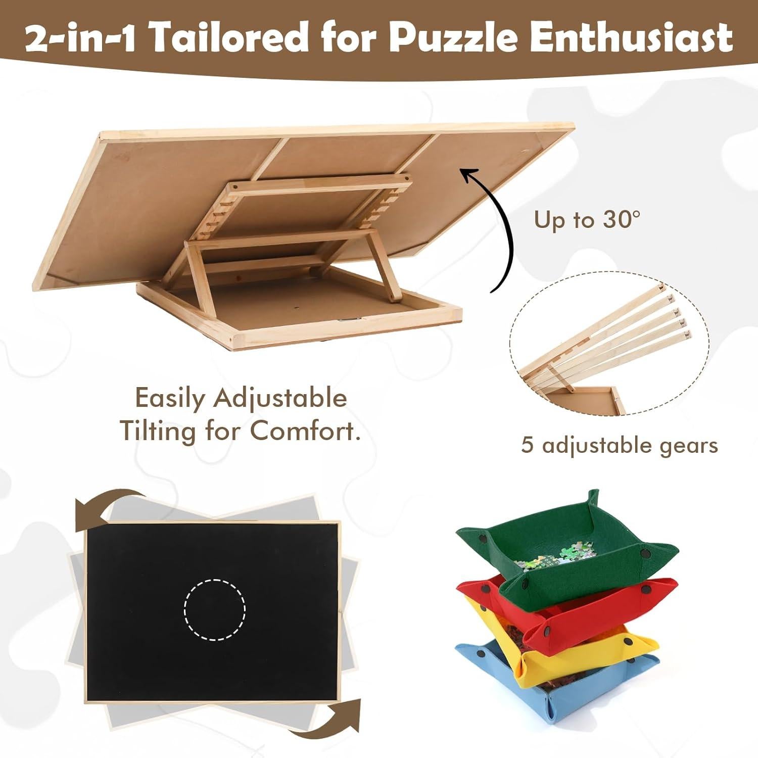 Tablero de Rompecabezas Wdmiya 1500 Piezas Inclinable 68.6x88.9cm
