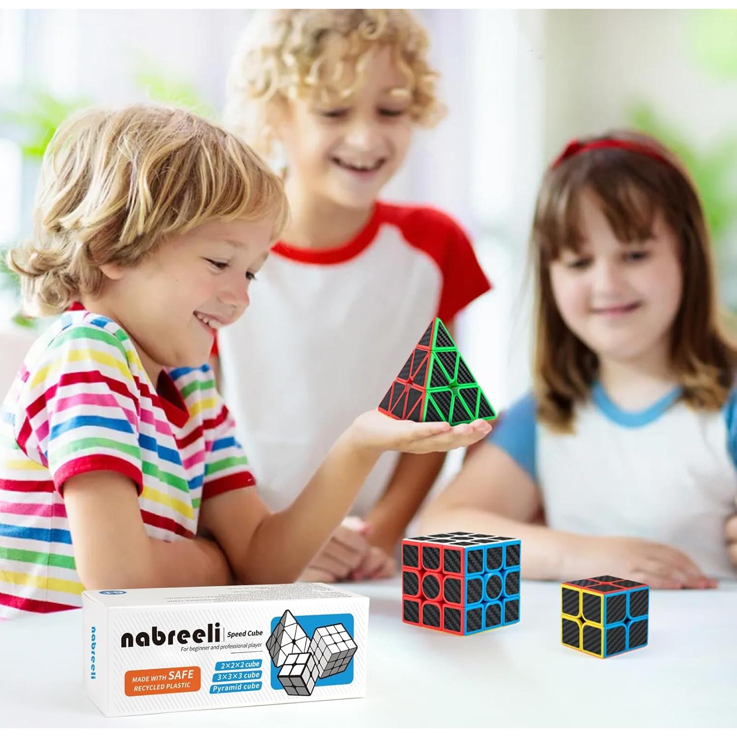 Juego de Cubos Mágicos Nabreeli 2x2, 3x3 y Pyraminx