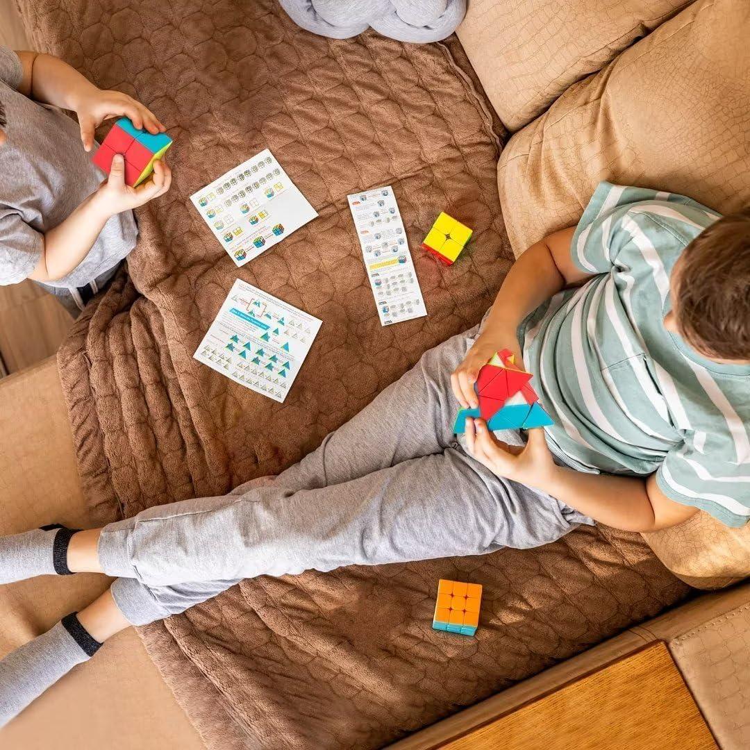 Juego de Cubos Rápidos 3-en-1 Nabreeli 2x2, 3x3 y Pirámide