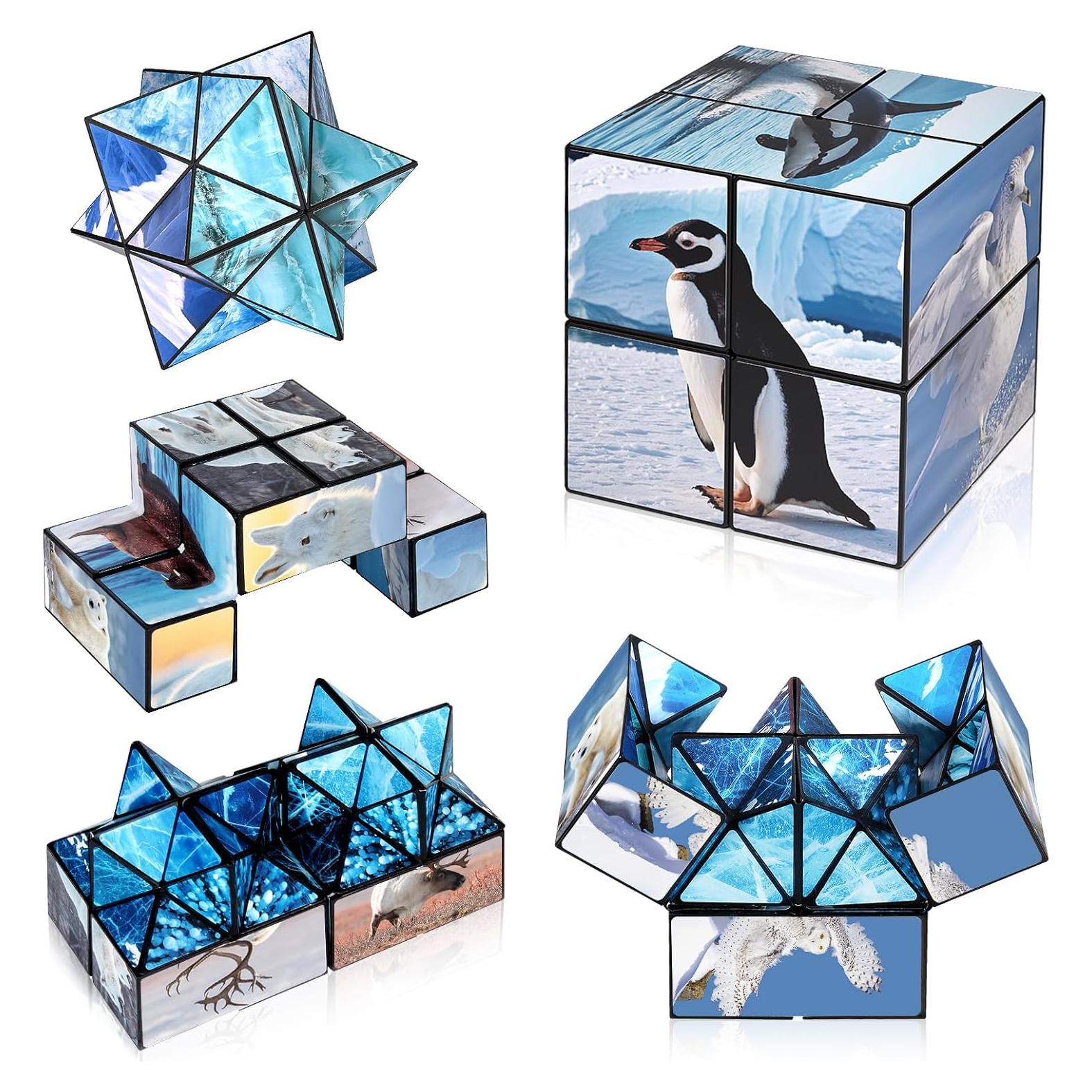 Cubo Antiestrés 2 en 1 Yoshimoto Animales Polares 5.58cm