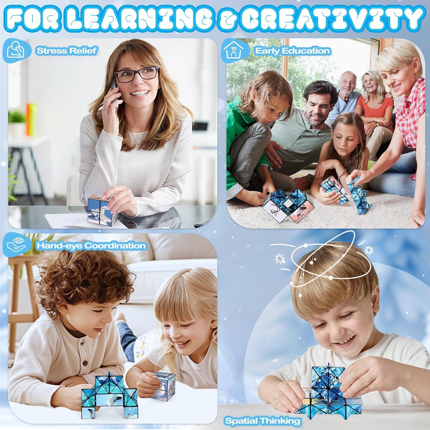 Cubo Antiestrés 2 en 1 Yoshimoto Animales Polares 5.58cm