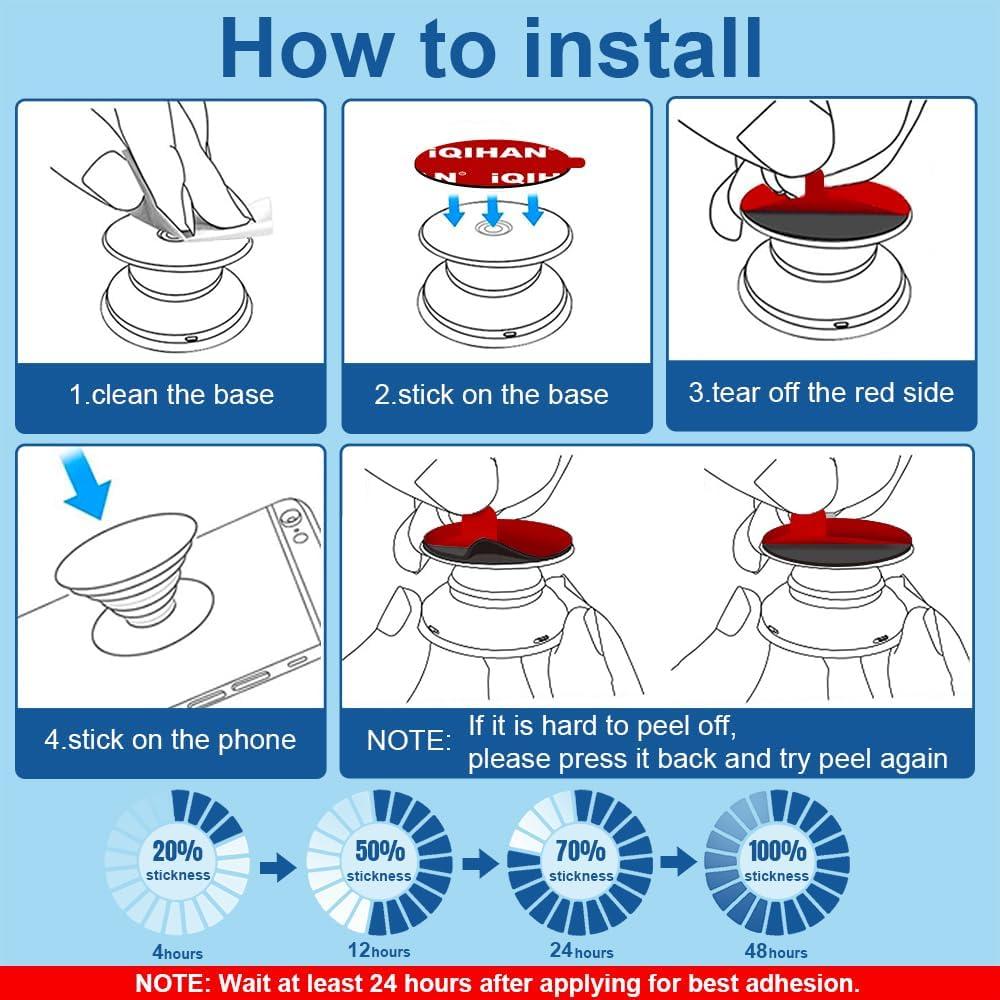 10 Almohadillas Adhesivas Doble Cara Pormkig 35mm para Soporte Teléfono