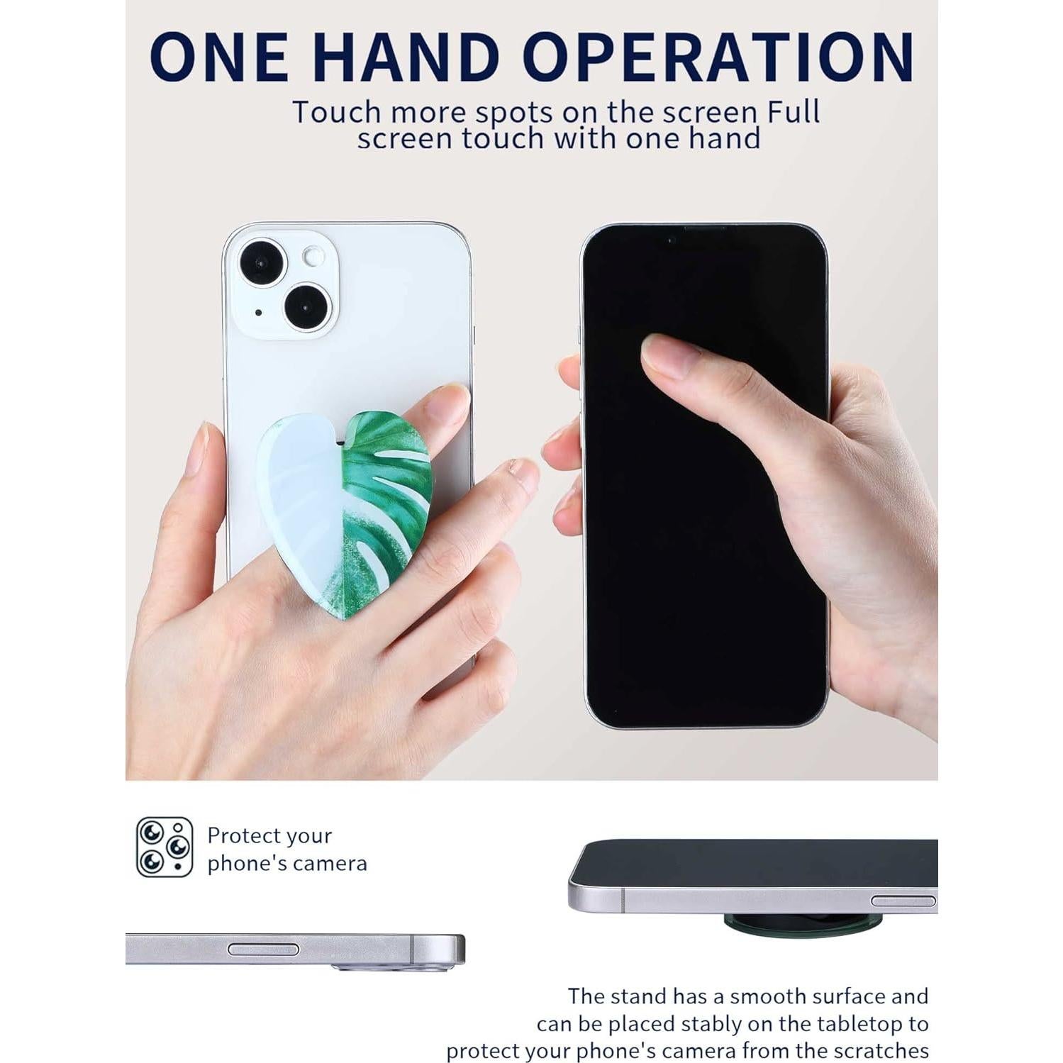 Soporte para Teléfono Celular Macarrie con Hojas Tropicales - 8 Pcs