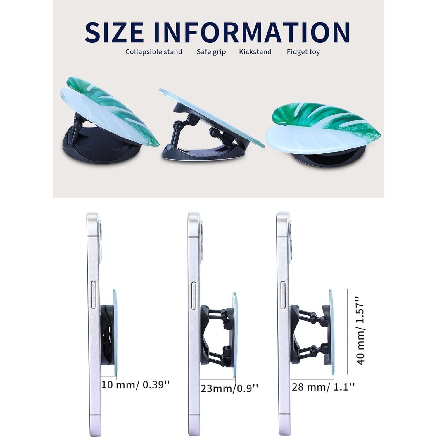 Soporte para Teléfono Celular Macarrie con Hojas Tropicales - 8 Pcs