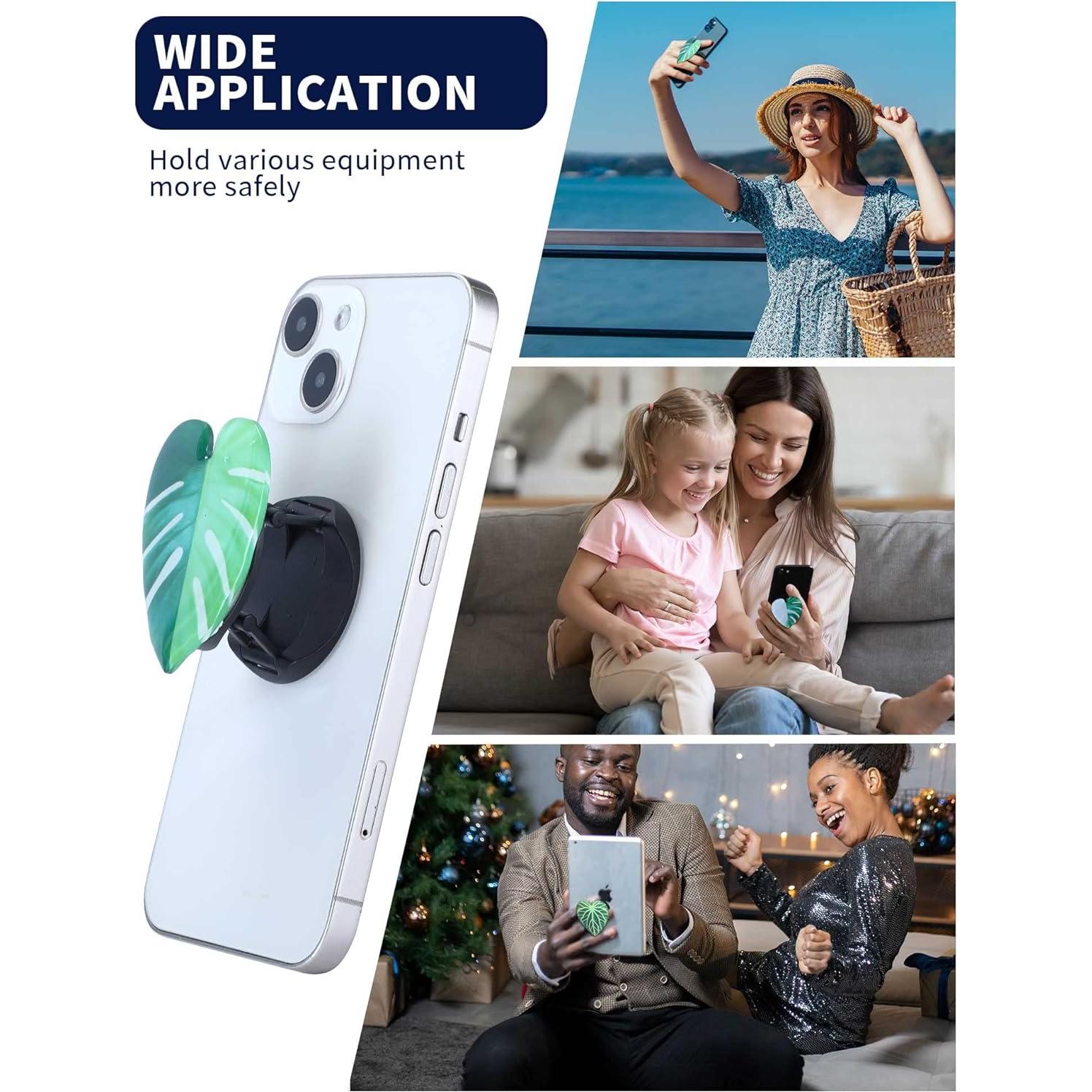 Soporte para Teléfono Celular Macarrie con Hojas Tropicales - 8 Pcs