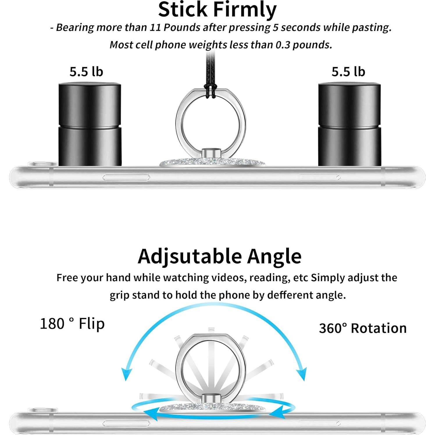 Soporte Anillo de Teléfono TACOMEGE Púrpura Ajustable