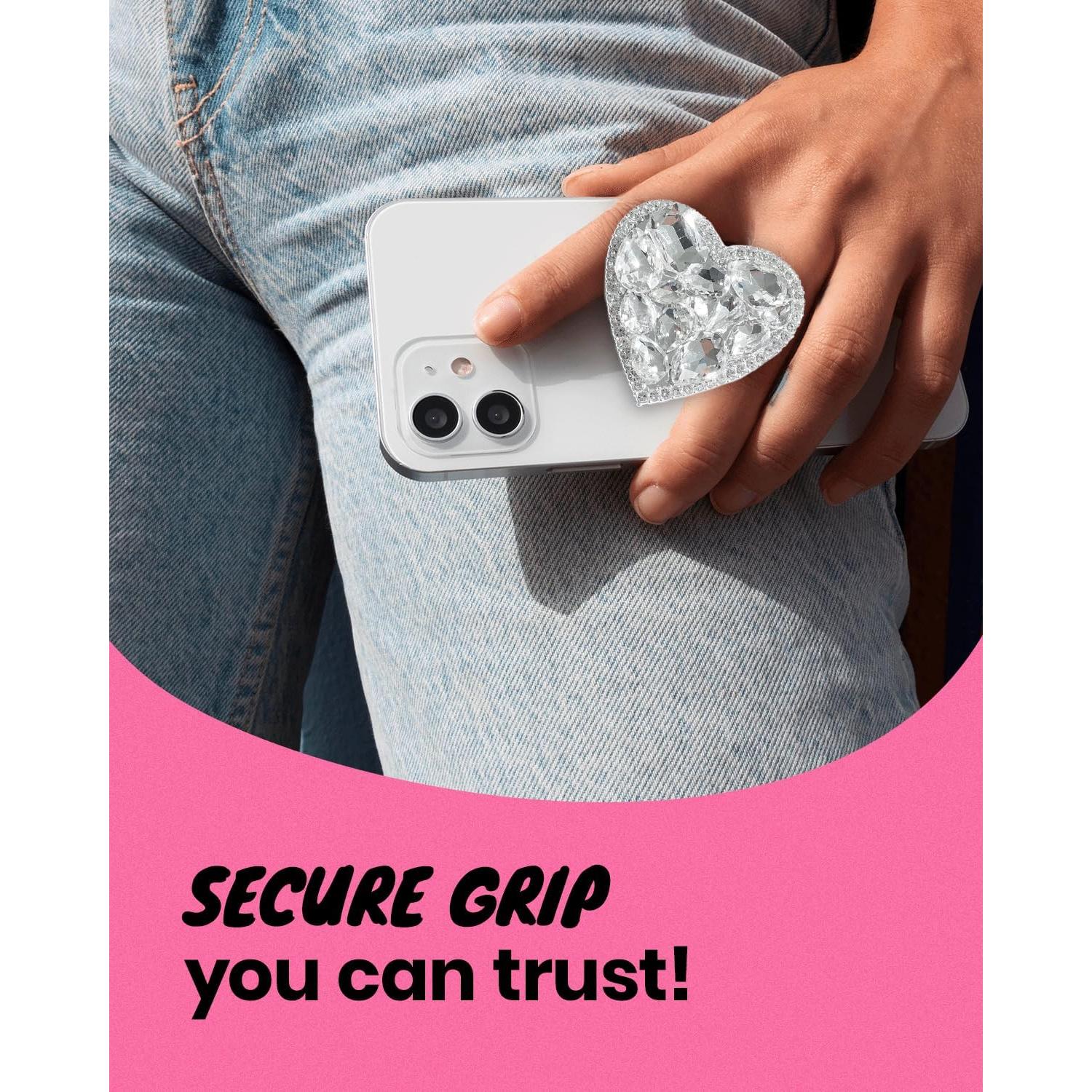 Soporte de teléfono móvil colapsable OnTheGrip Plata Grande