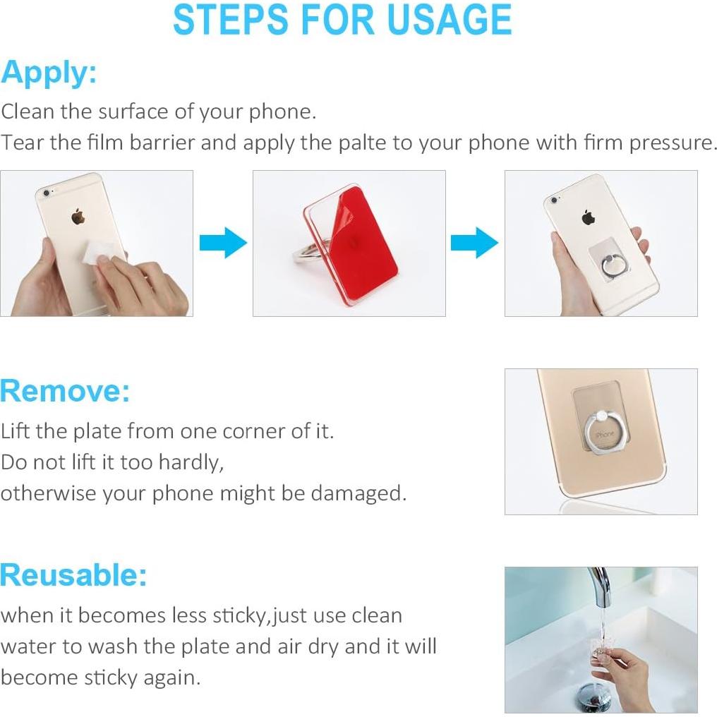 Soporte para Anillo de Teléfono Móvil Transparente Libosa 360°
