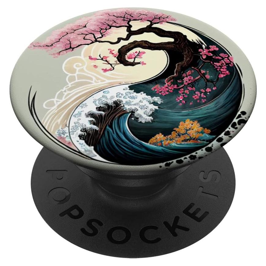 PopSockets Adhesivo PopGrip Yin Yang Flor de Cerezo Japonés