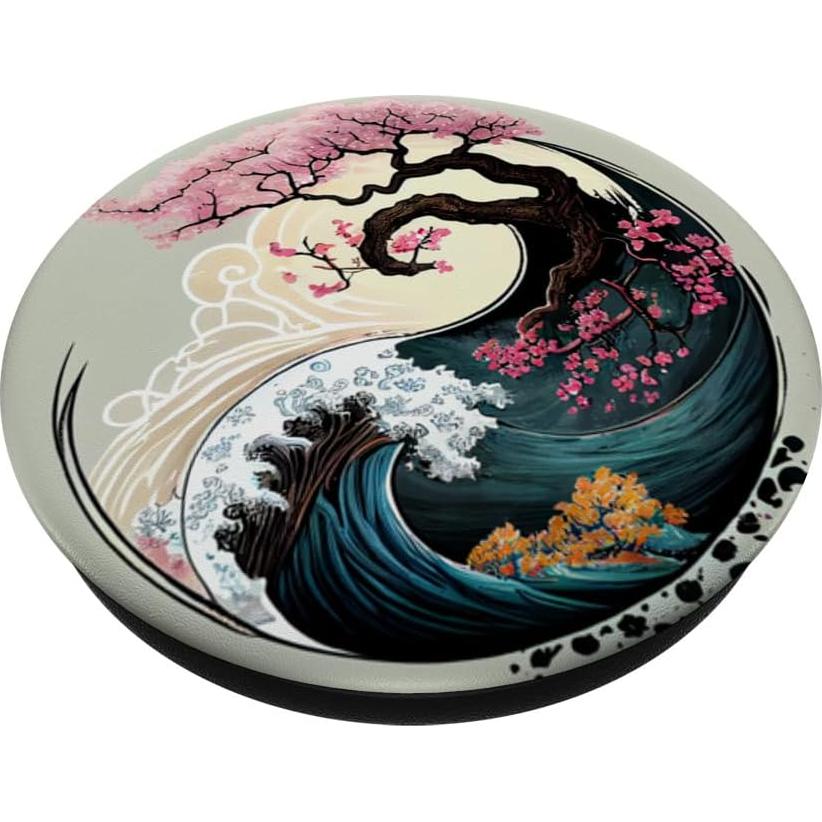PopSockets Adhesivo PopGrip Yin Yang Flor de Cerezo Japonés