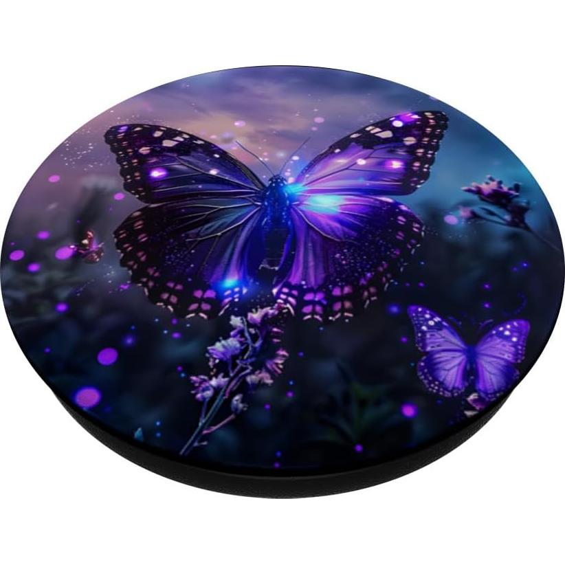 PopSockets Adhesivo PopGrip Mariposas Moradas 10.9x8.6 cm