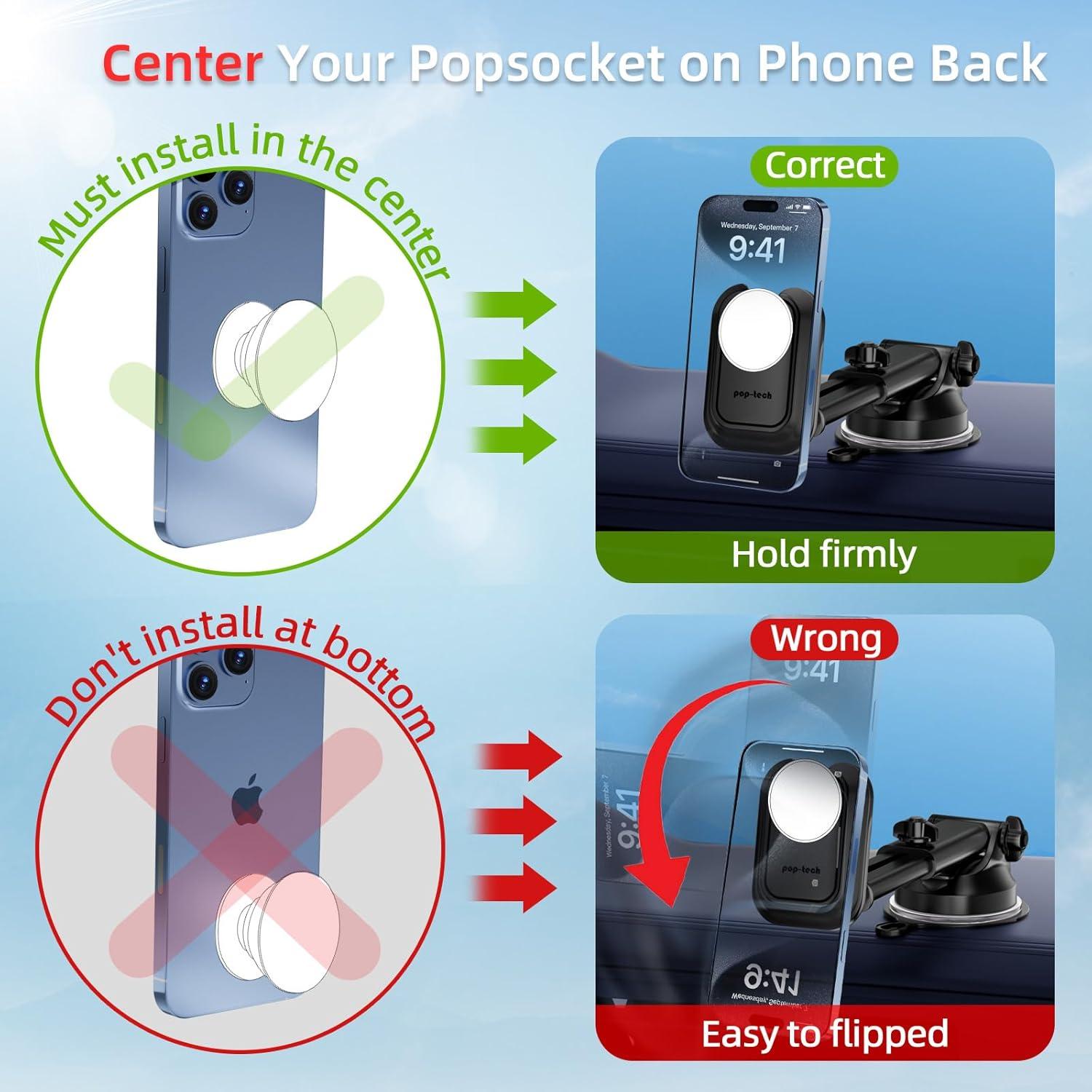 Soporte para Teléfono de Automóvil Pop-Tech con Ventosa Negra