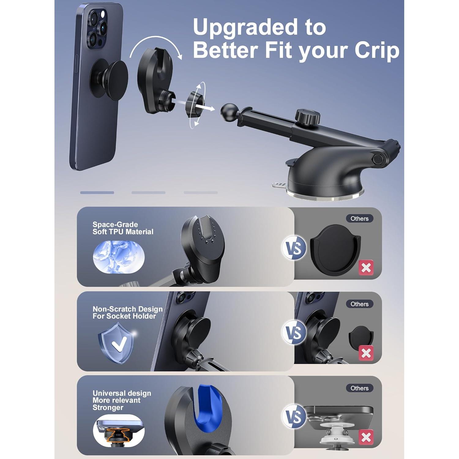 Soporte de Teléfono para Coche TOPGO con Socket Ajustable