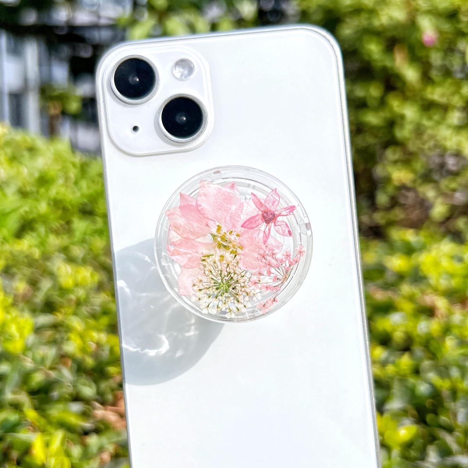 Soporte para Teléfono Petitepop con Flores Prensadas Rosa