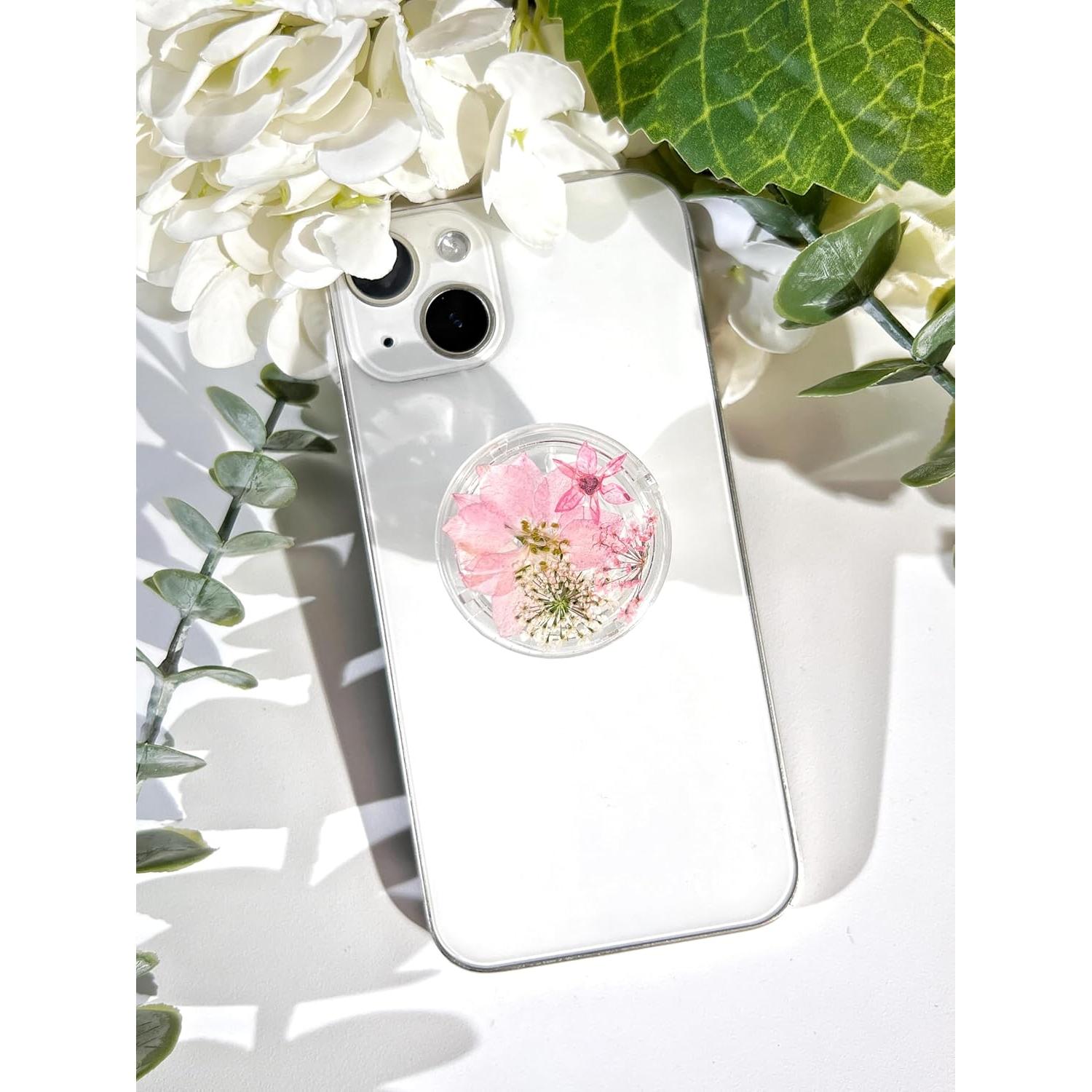 Soporte para Teléfono Petitepop con Flores Prensadas Rosa