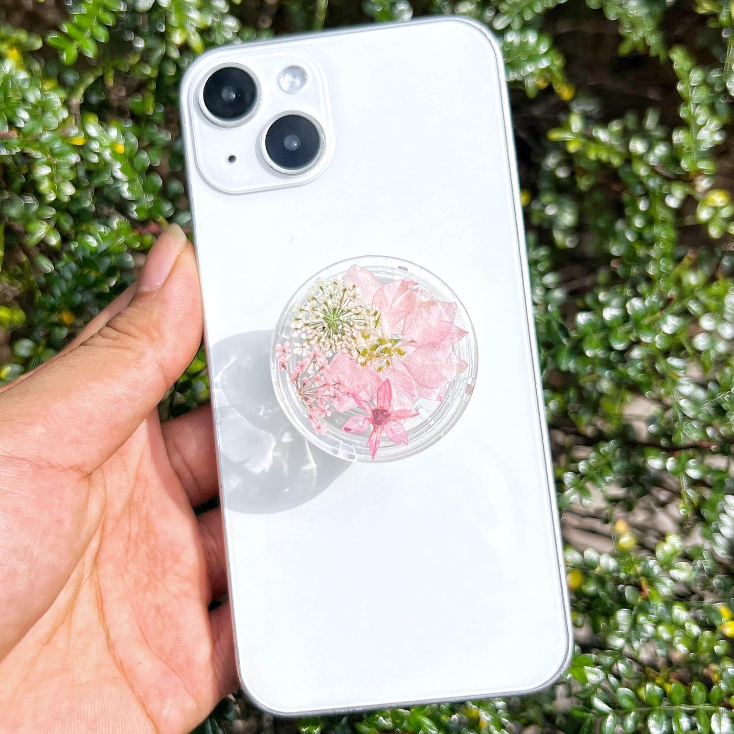 Soporte para Teléfono Petitepop con Flores Prensadas Rosa