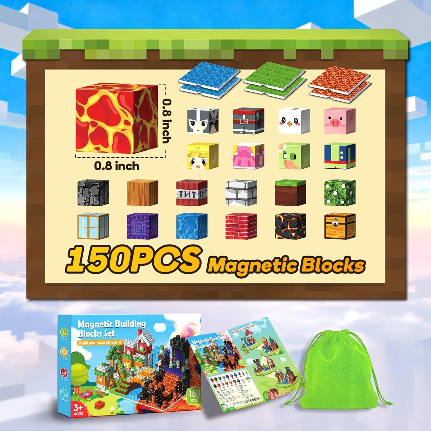 Bloques Magnéticos Windidi 150PCS con 6 Bases para Niños