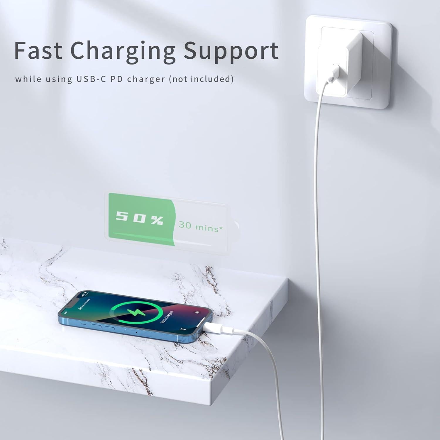 Cable USB C a Lightning 2Pack 1M [Certificado MFi] Carga Rápida