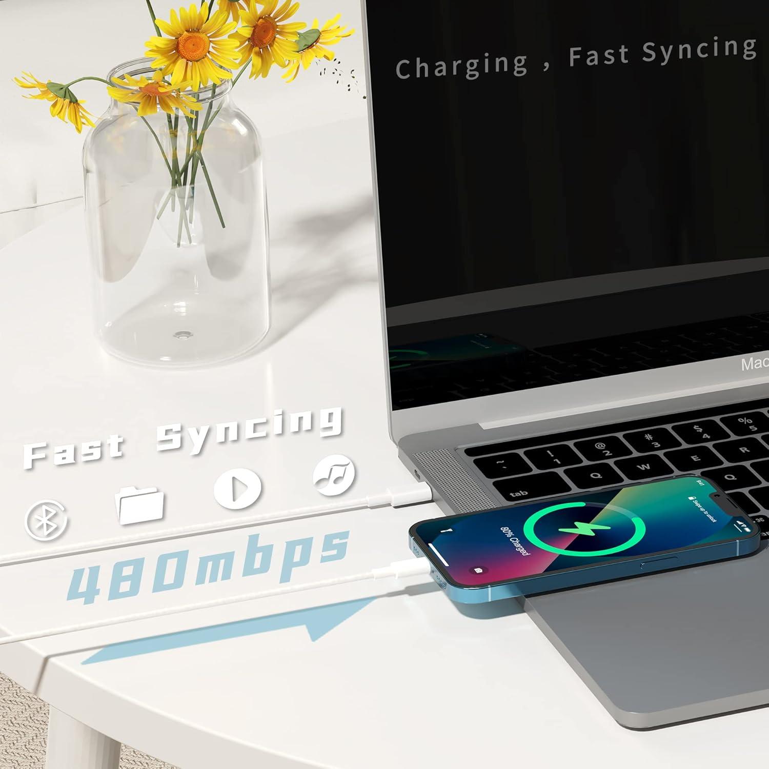 Cable USB C a Lightning 2Pack 1M [Certificado MFi] Carga Rápida