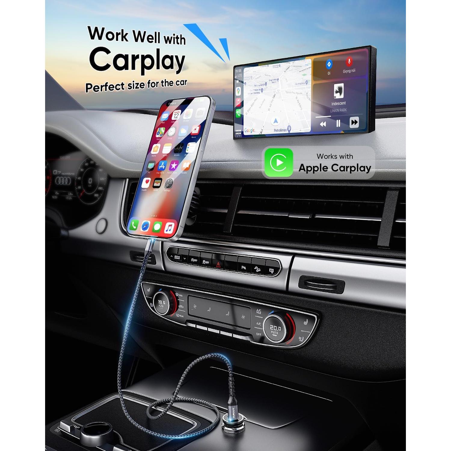 Cable USB-C a Lightning 2FT SUNGUY - Carga Rápida MFi