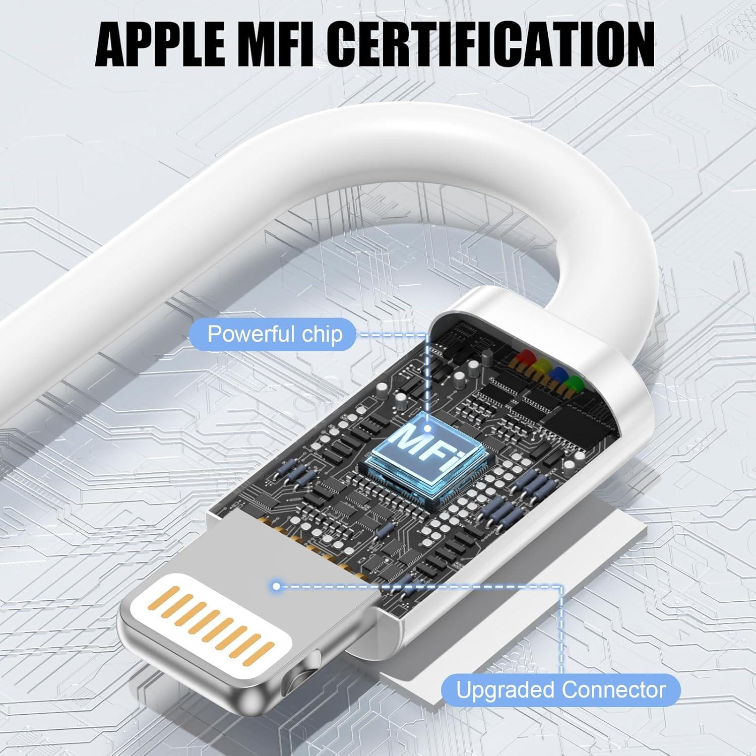 Cable de Carga Rápida para iPhone ANSEIP 3FT MFi - 2 Paquete