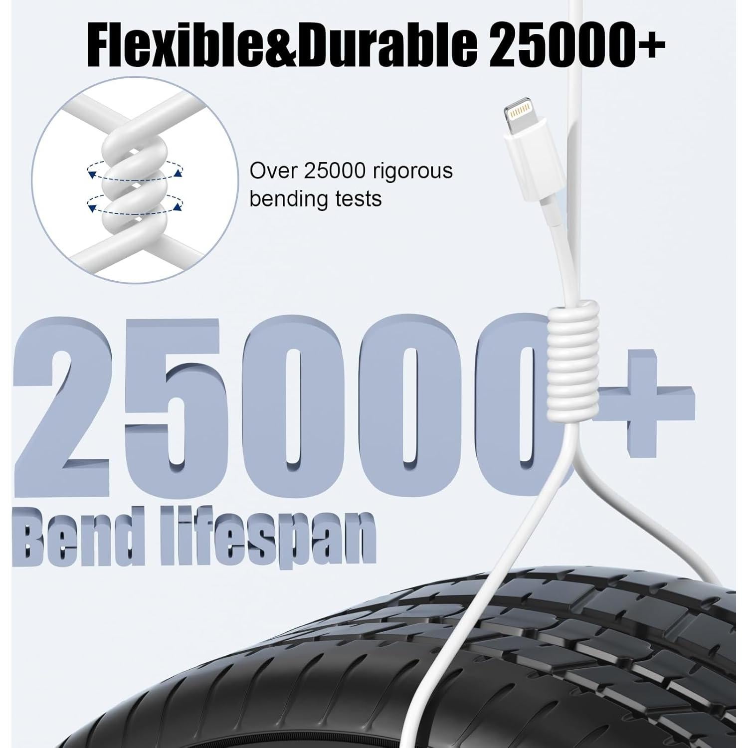 Cable de Carga Rápida para iPhone ANSEIP 3FT MFi - 2 Paquete