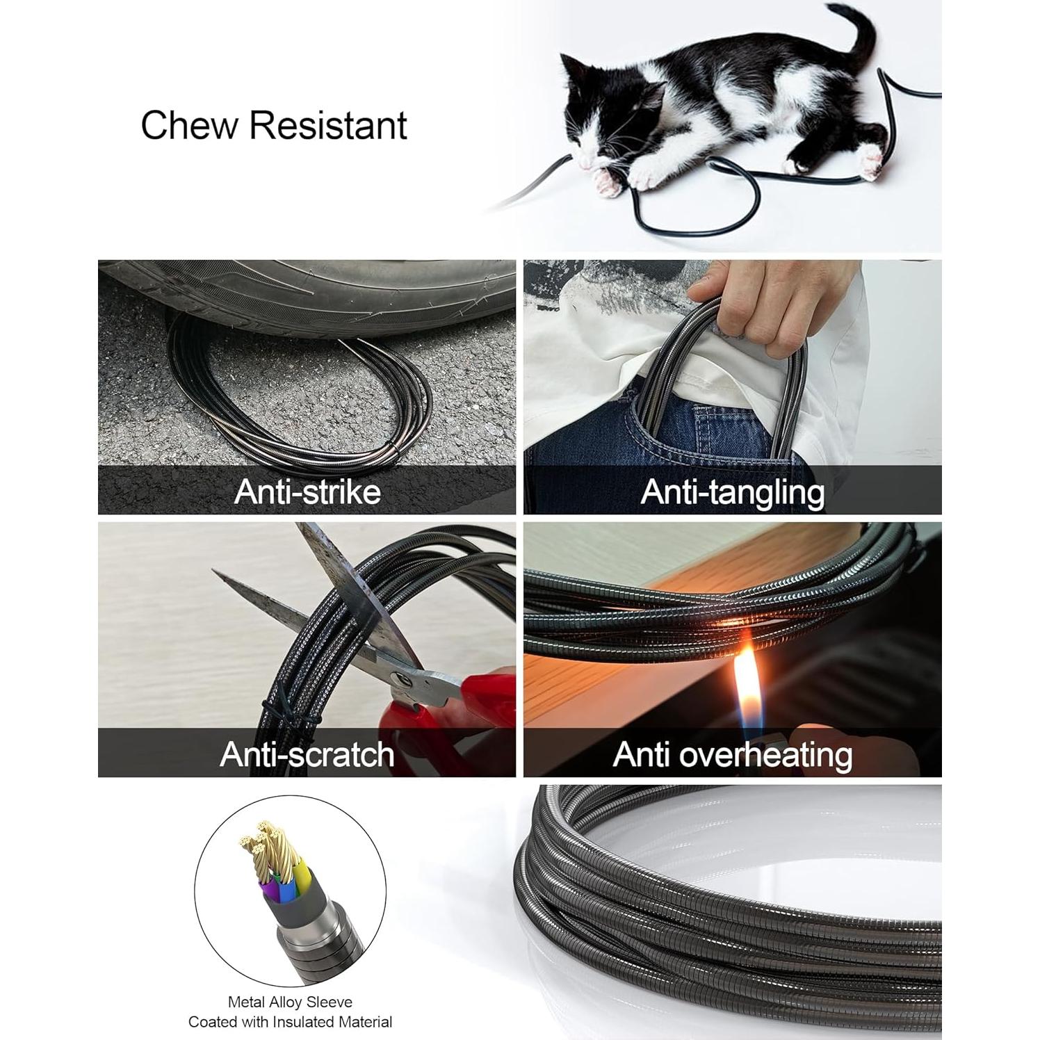 Cable Lightning de Metal 4m MFi a Prueba de Mordeduras para iPhone