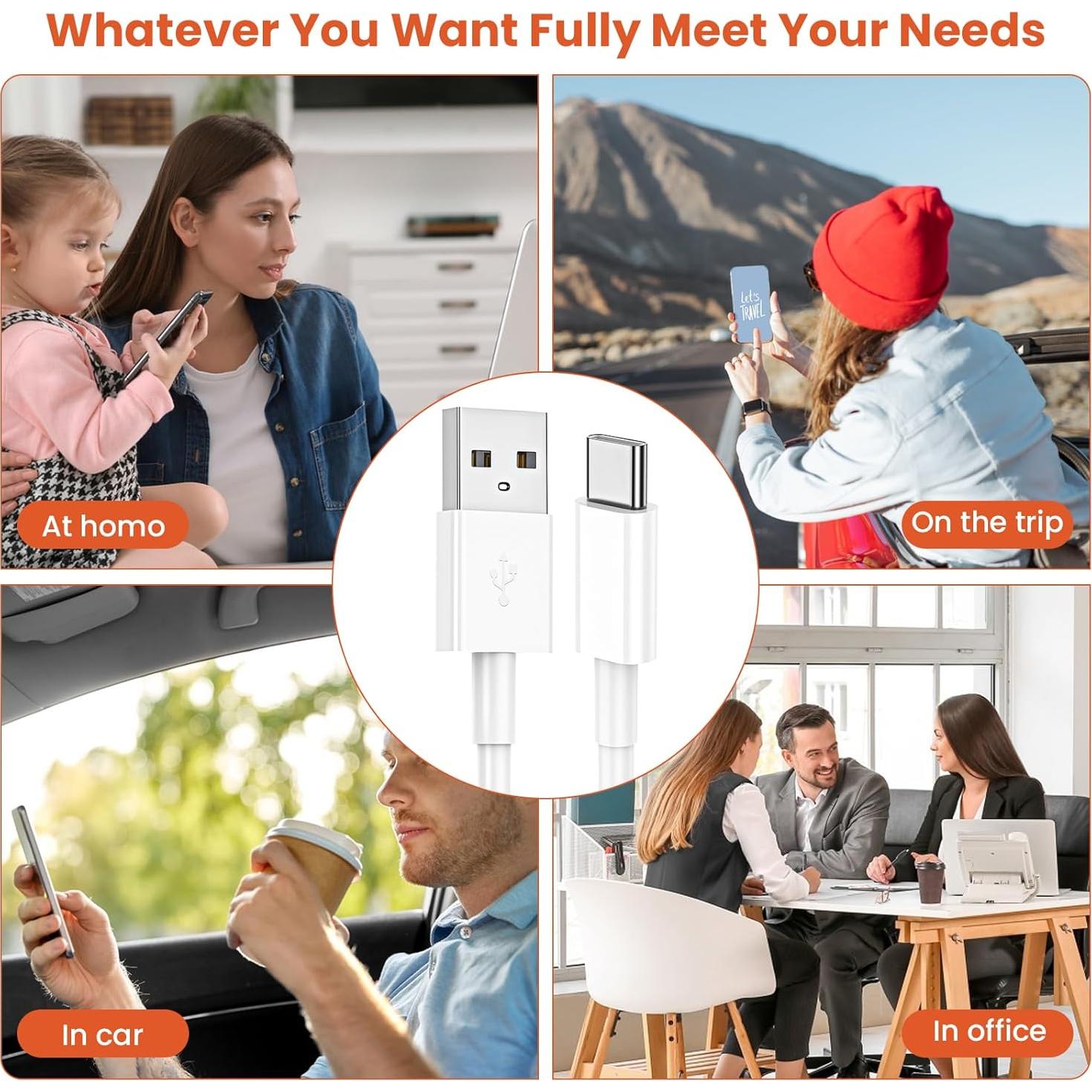 Cable USB A a USB C Bayznqiu 4-Pack Carga Rápida 1m y 2m