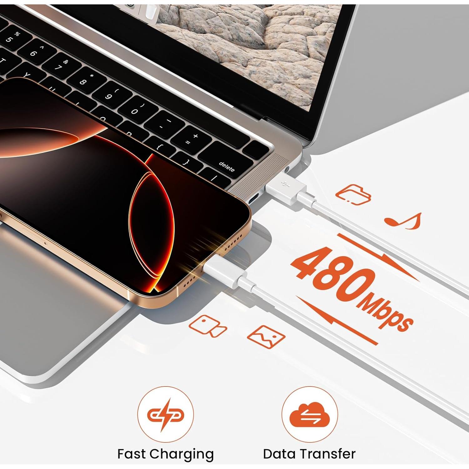 Cable USB A a USB C Bayznqiu 4-Pack Carga Rápida 1m y 2m