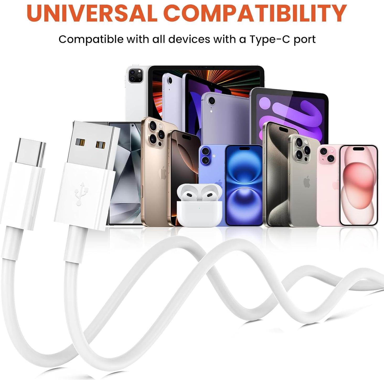 Cable USB A a USB C Bayznqiu 4-Pack Carga Rápida 1m y 2m