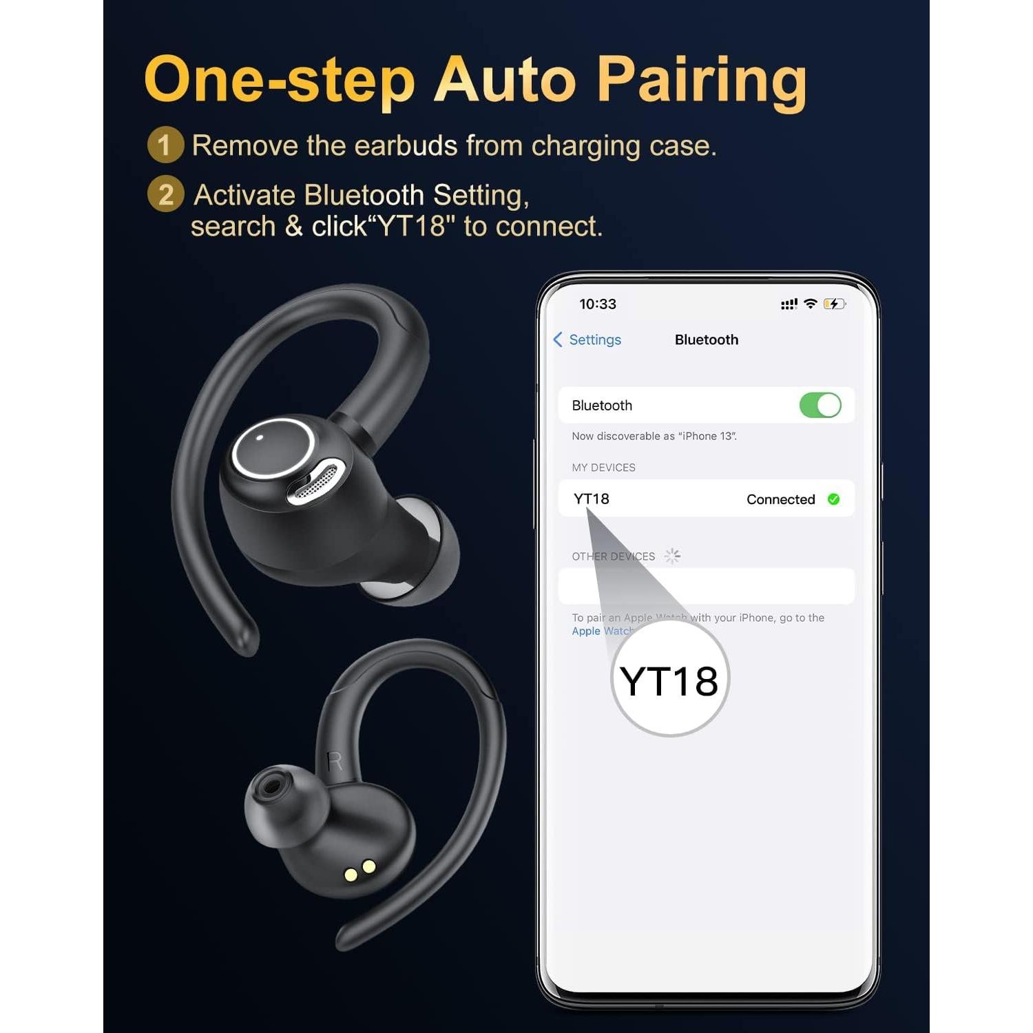 Auriculares Inalámbricos Jesebang YT18 Bluetooth 5.4 48H IP7