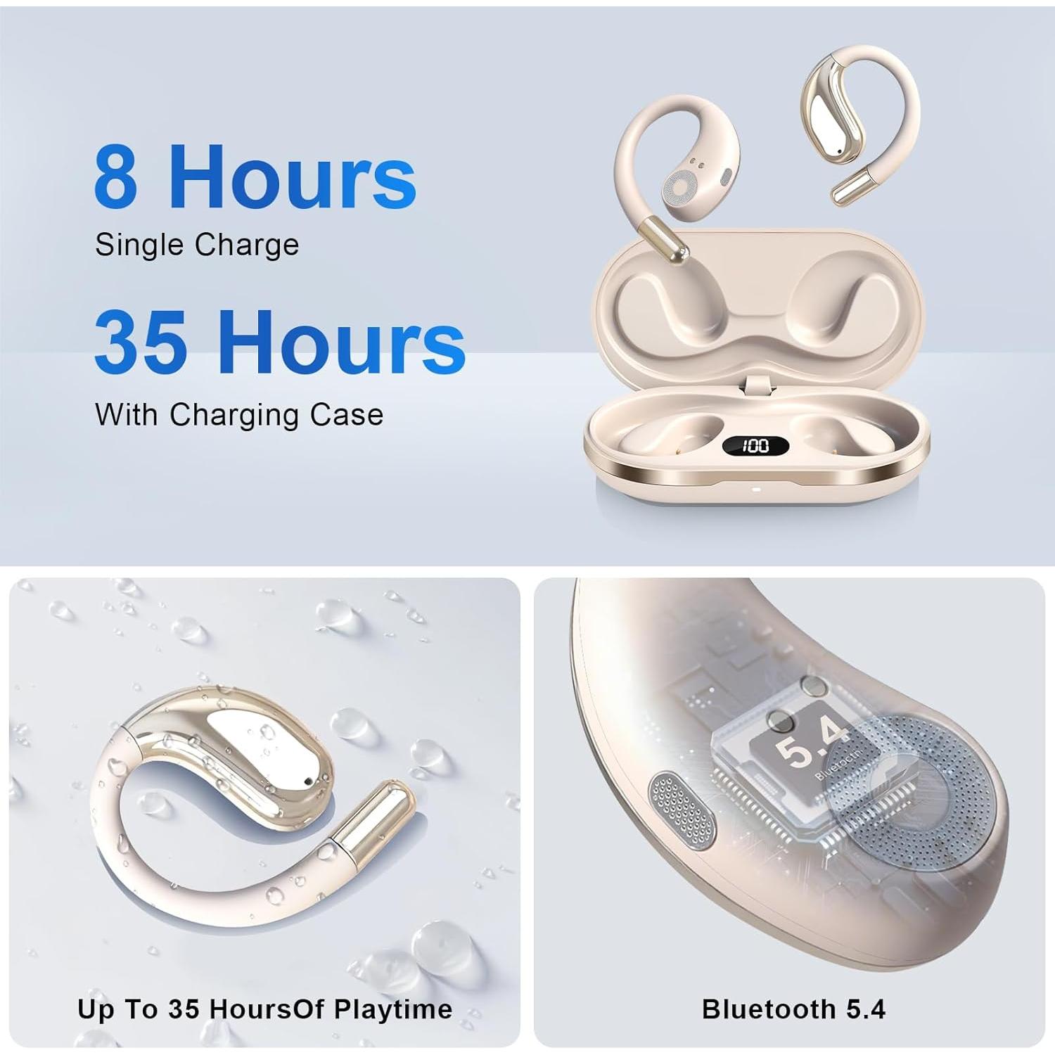 Auriculares Inalámbricos Psadhi J500 Plus Bluetooth 5.4 Caqui