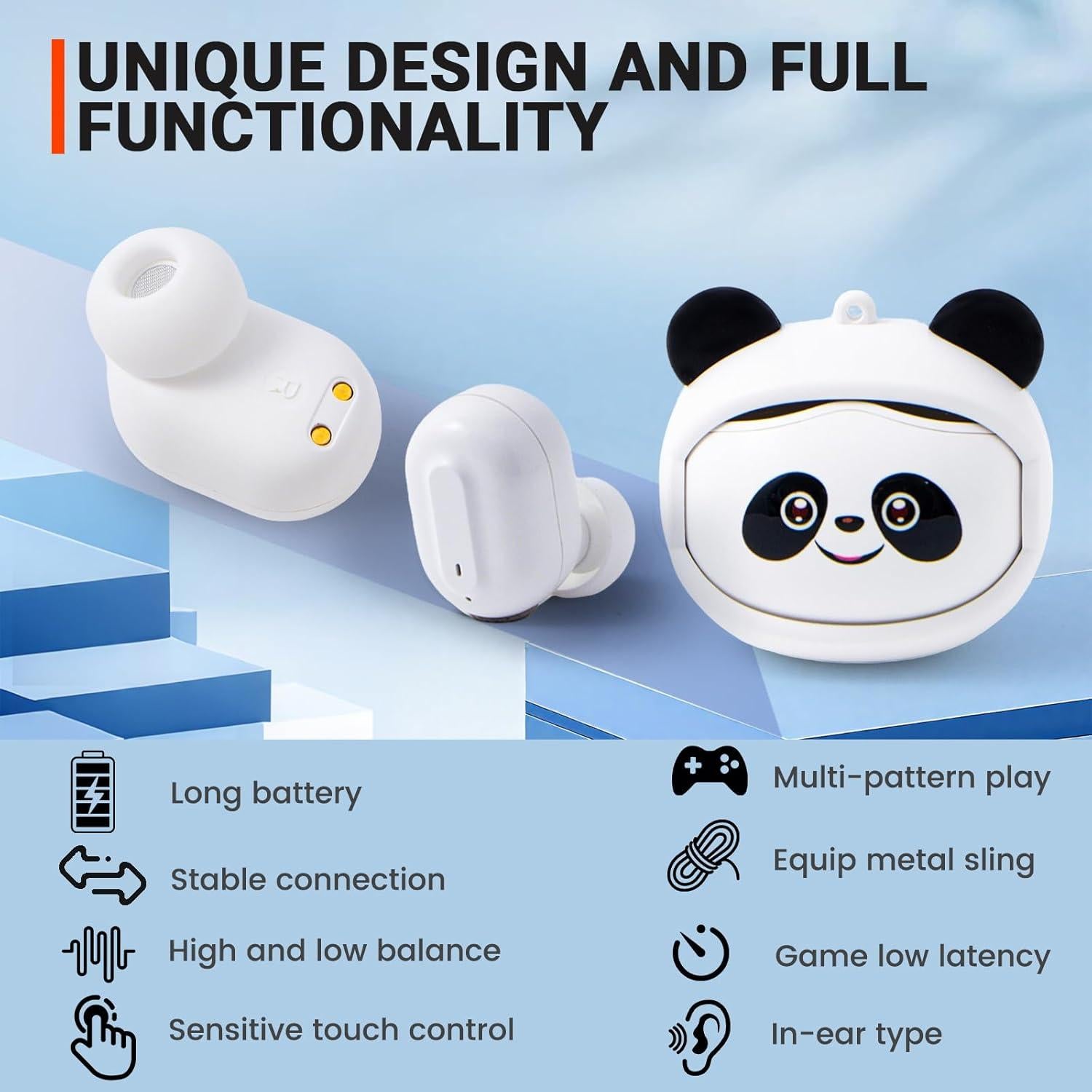 Auriculares Inalámbricos Panda FEFURS con Estuche Carga 5h