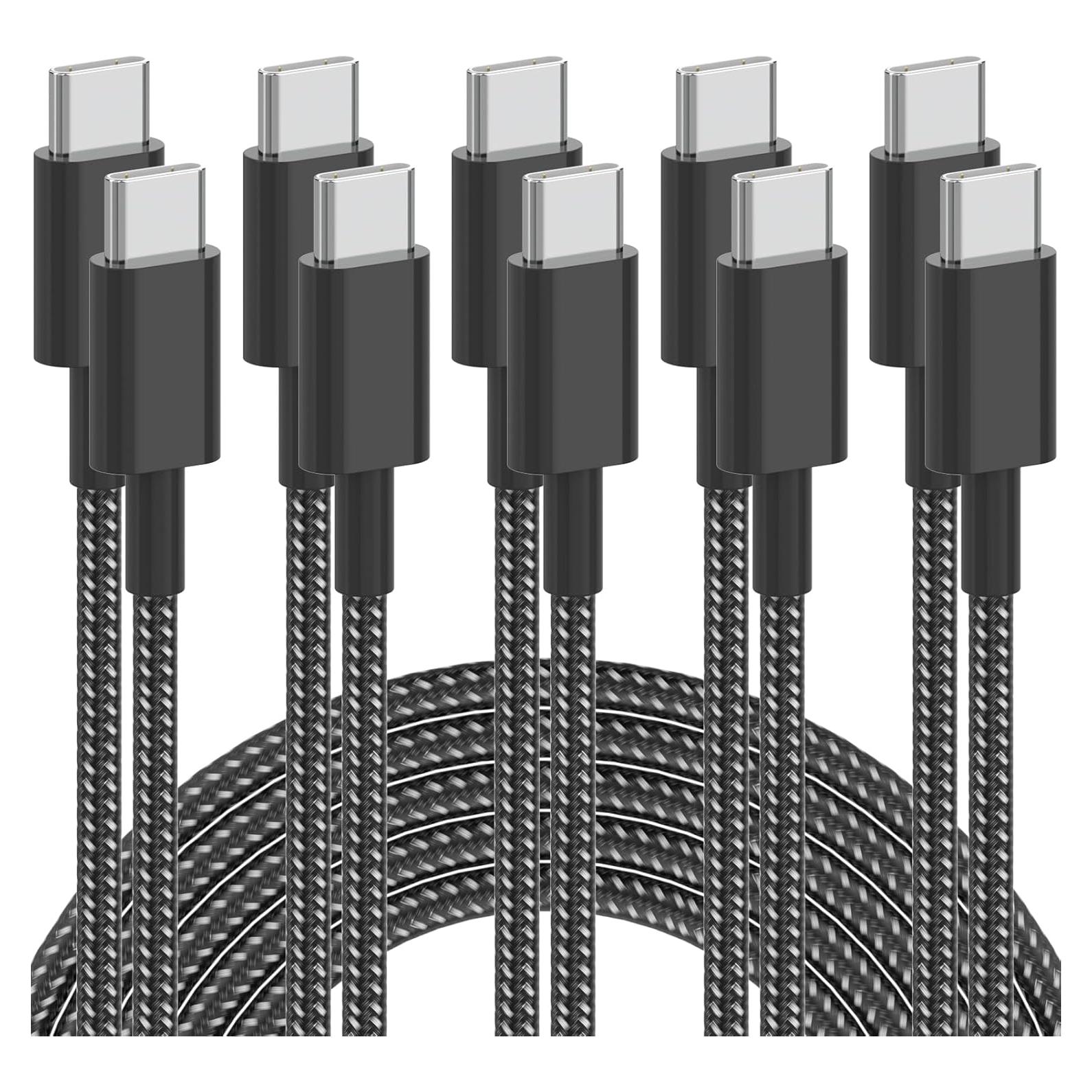 Cable USB C Plnhixt 1.83m 60W Carga Rápida 5Pack Nylon