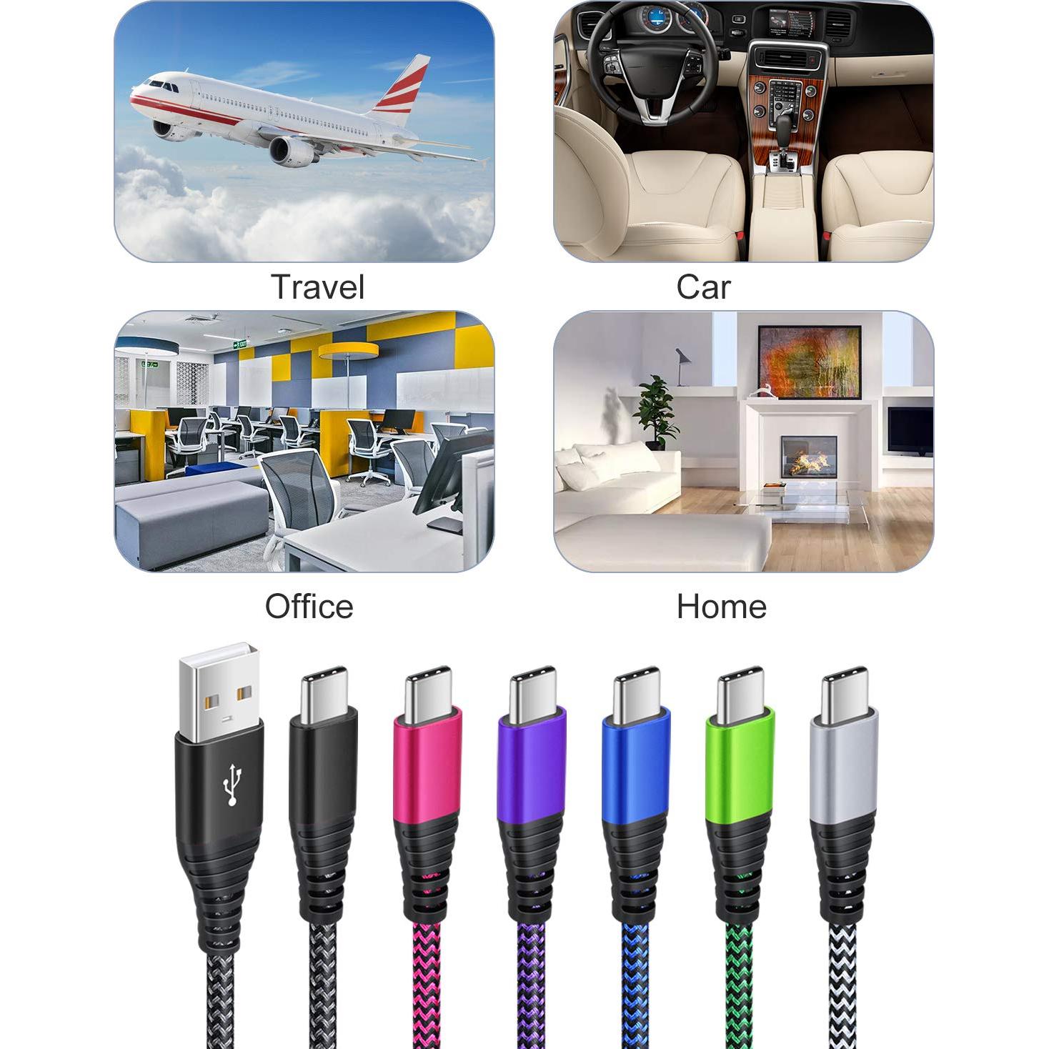 Cable de Carga USB Tipo C 6 Piezas 3 Metros Rápido Besgoods