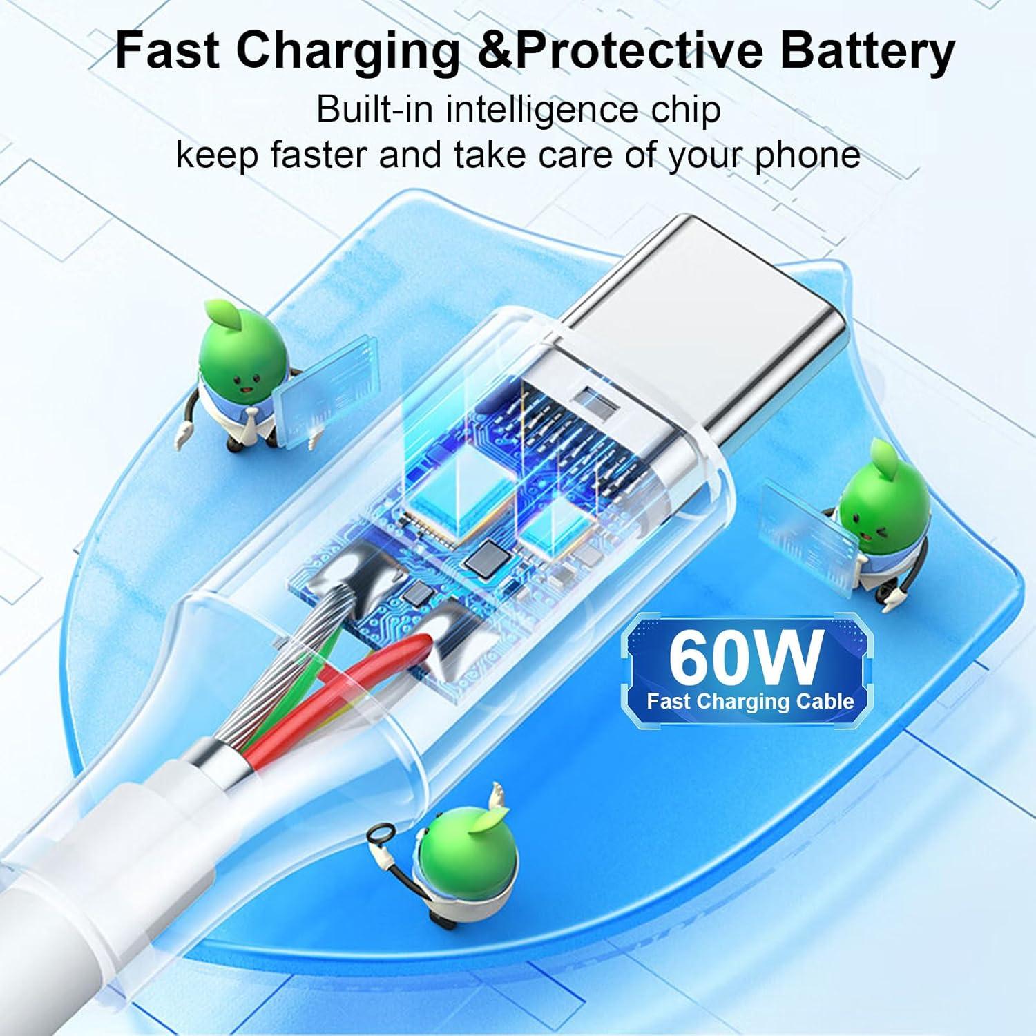 Paquete de 4 Cables USB-C 60W Famoby 0.94m Carga Rápida