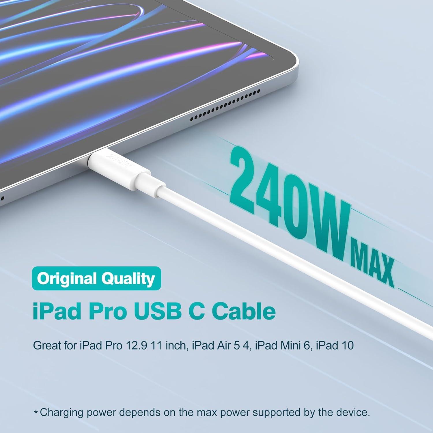 Cable USB C a USB C 240W 2M SATURNDOCK Carga Rápida