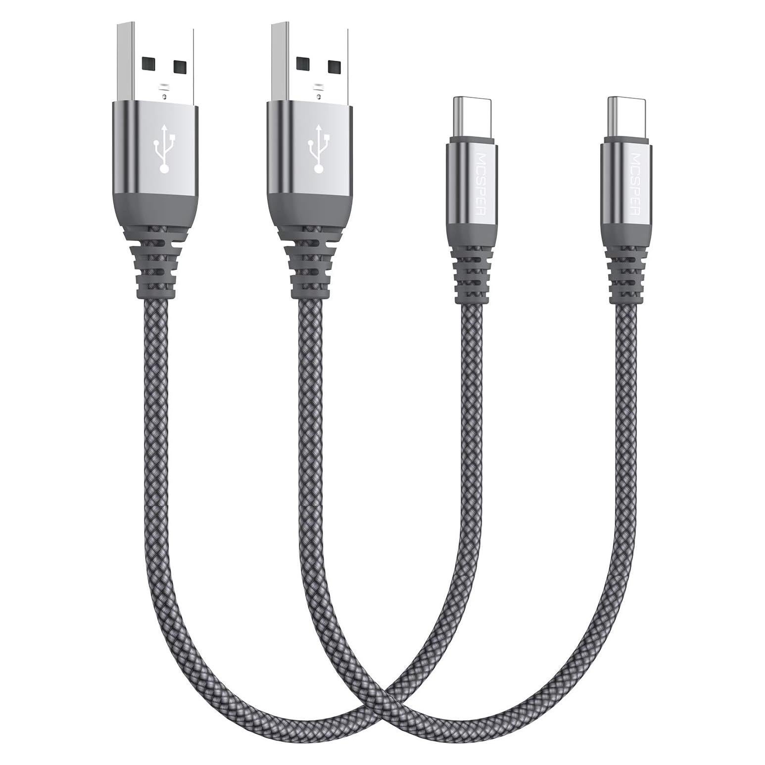 Cable USB C Corto 0.15m MCSPER 2-Pack Carga Rápida