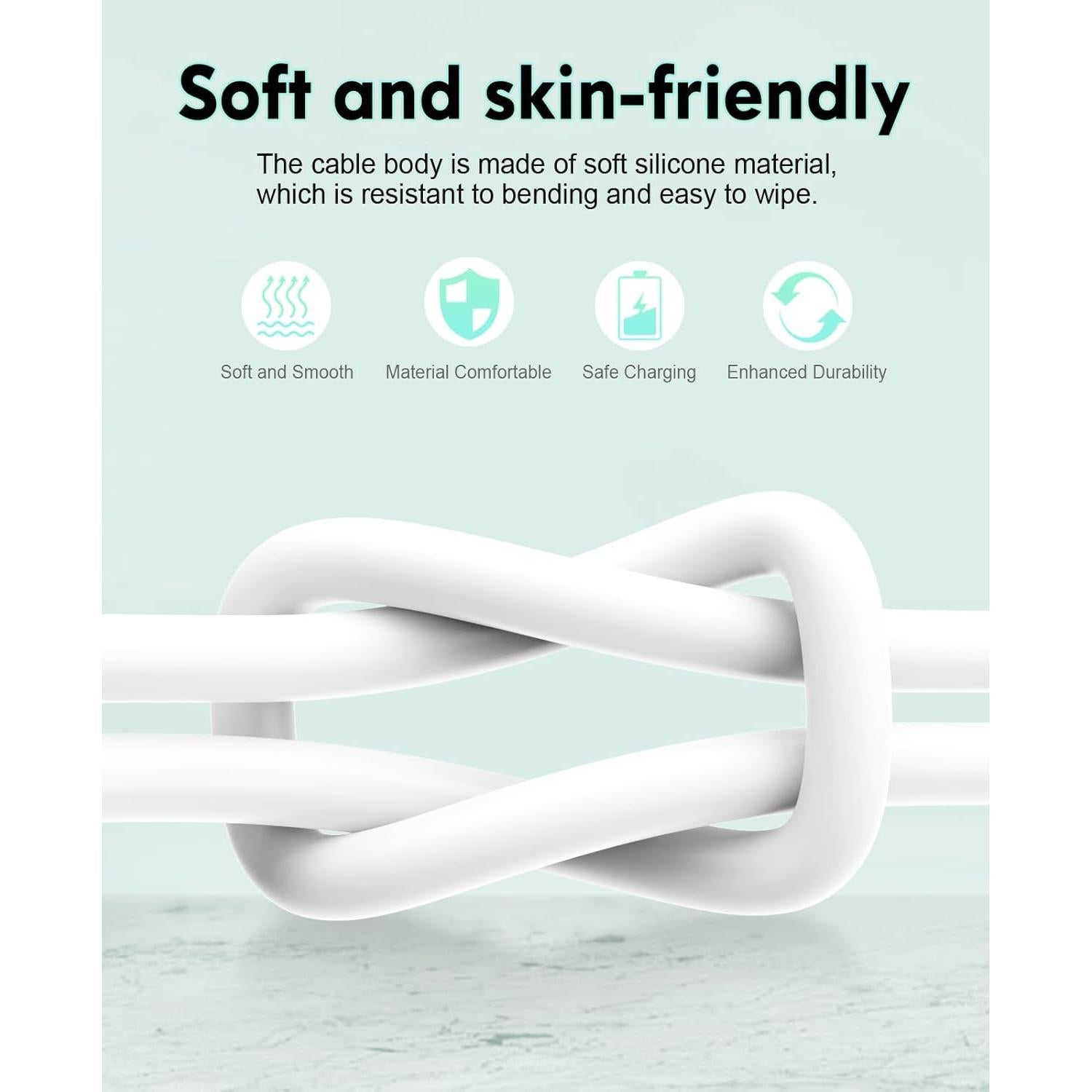 Cable USB C MUXA 6FT - Carga Rápida 60W para iPhone y Samsung