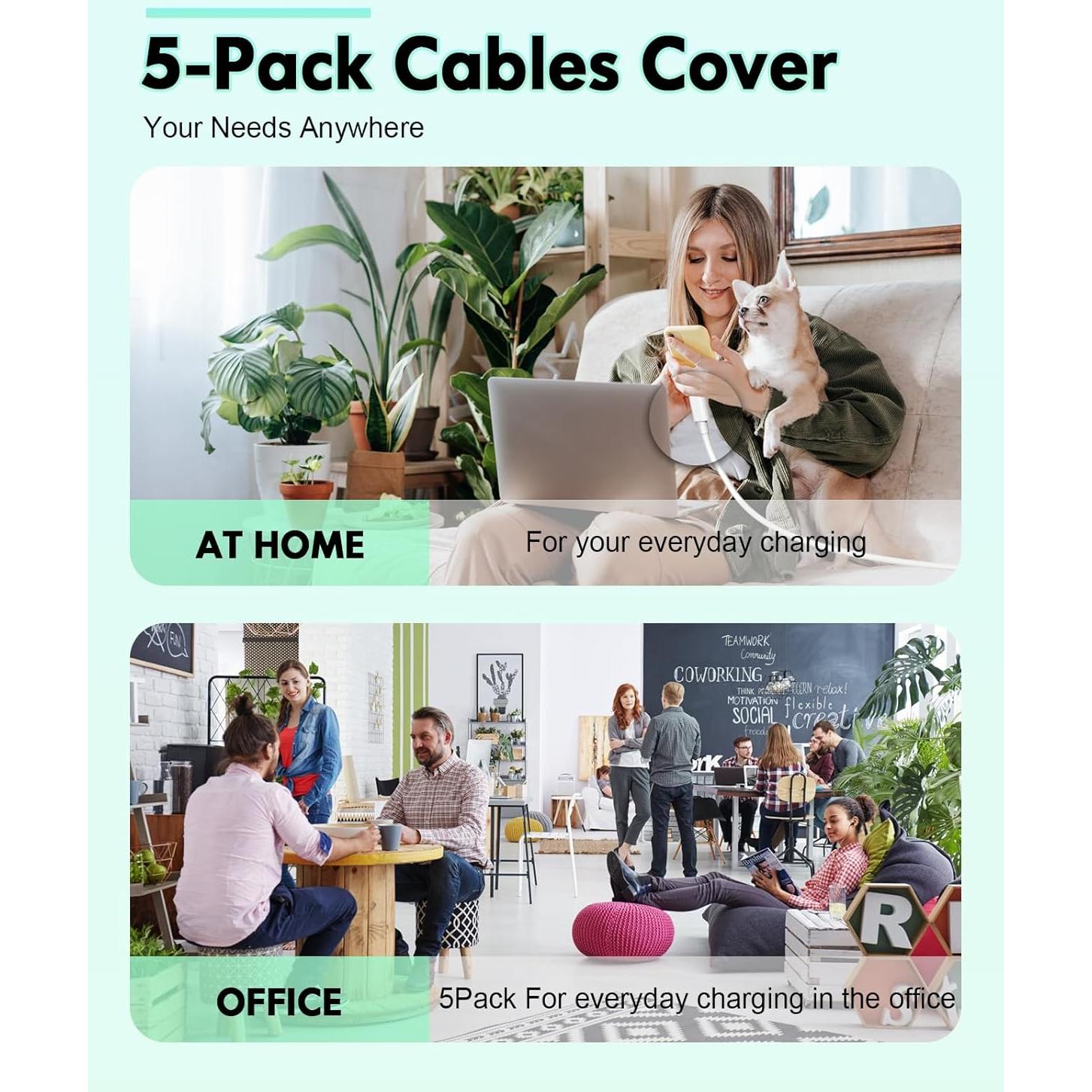 Cable USB C MUXA 6FT - Carga Rápida 60W para iPhone y Samsung