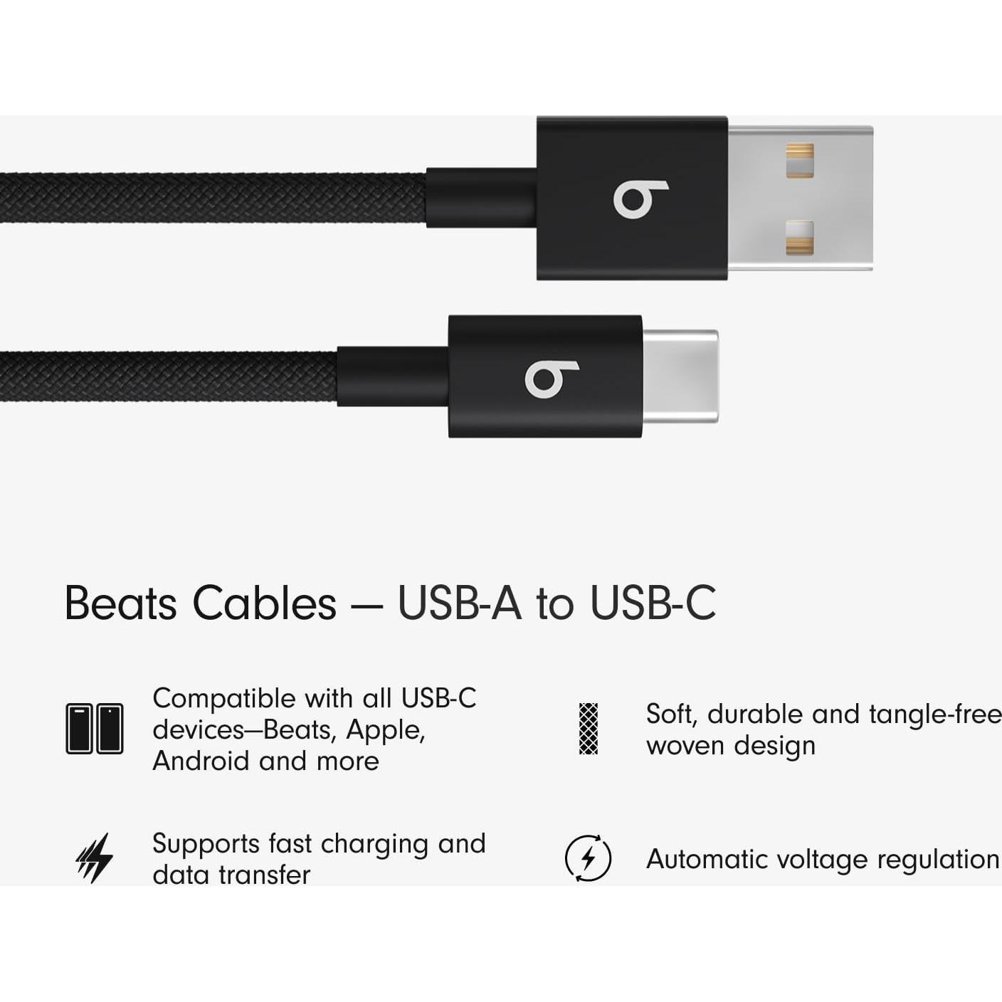 Cable USB-A a USB-C Beats 1.5 m Carga Rápida Duradero