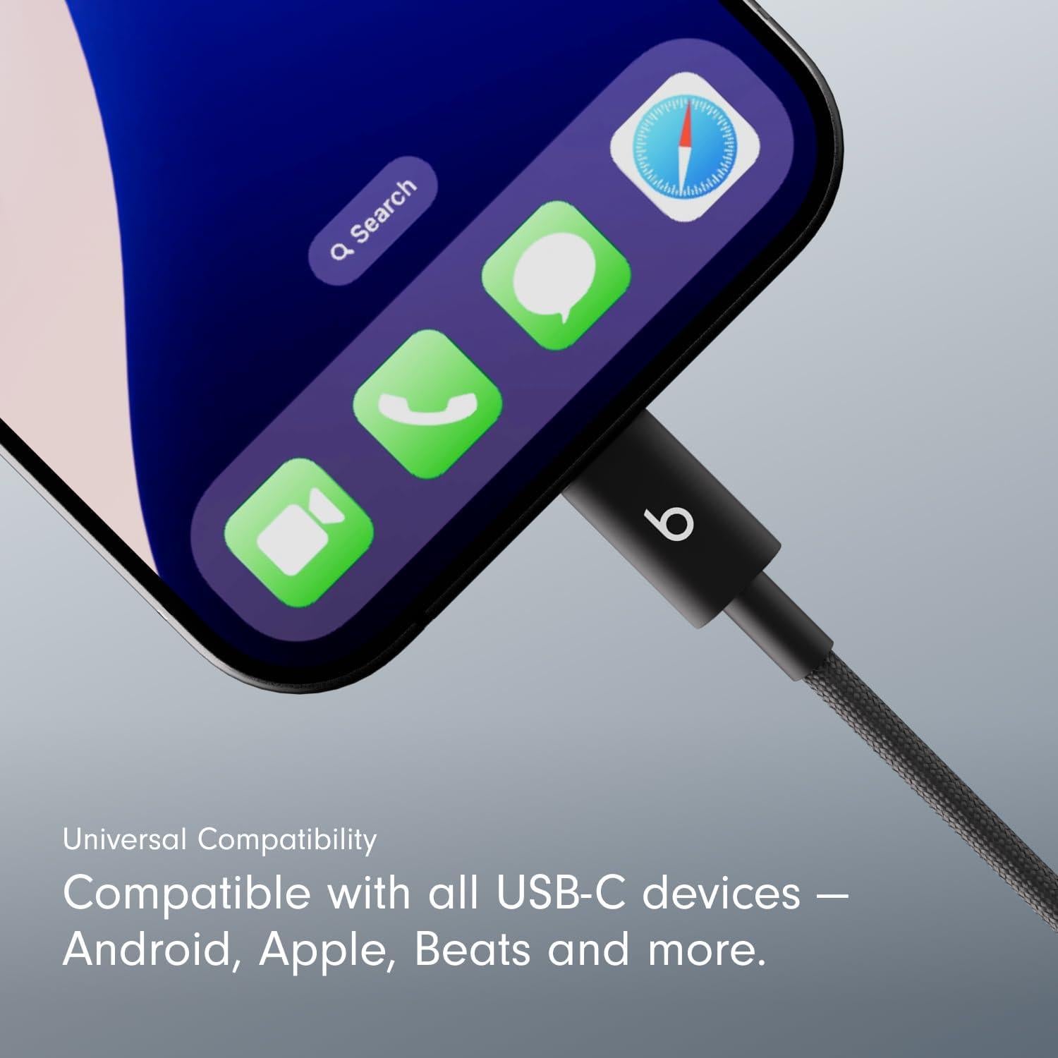 Cable USB-A a USB-C Beats 1.5 m Carga Rápida Duradero